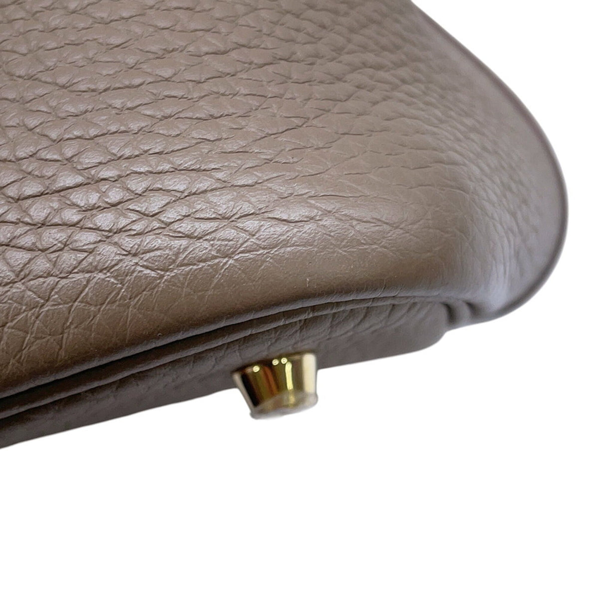 Hermes Etoupe Gray Taurillon Clemence Leather Handbag Tote Bag (Pre-Owned)