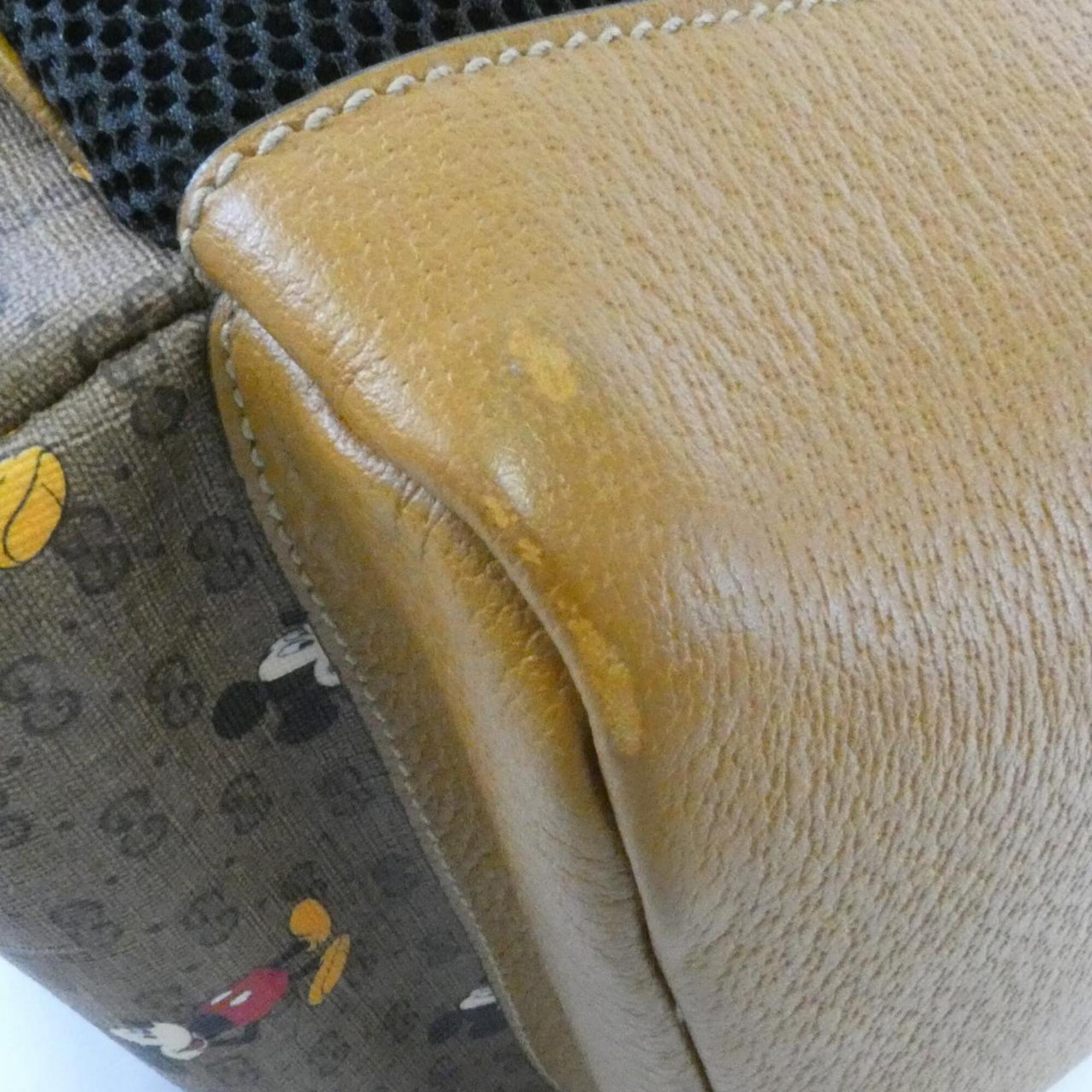 Gucci Beige Light Brown Gg Supreme Leather Backpack (Pre-Owned)
