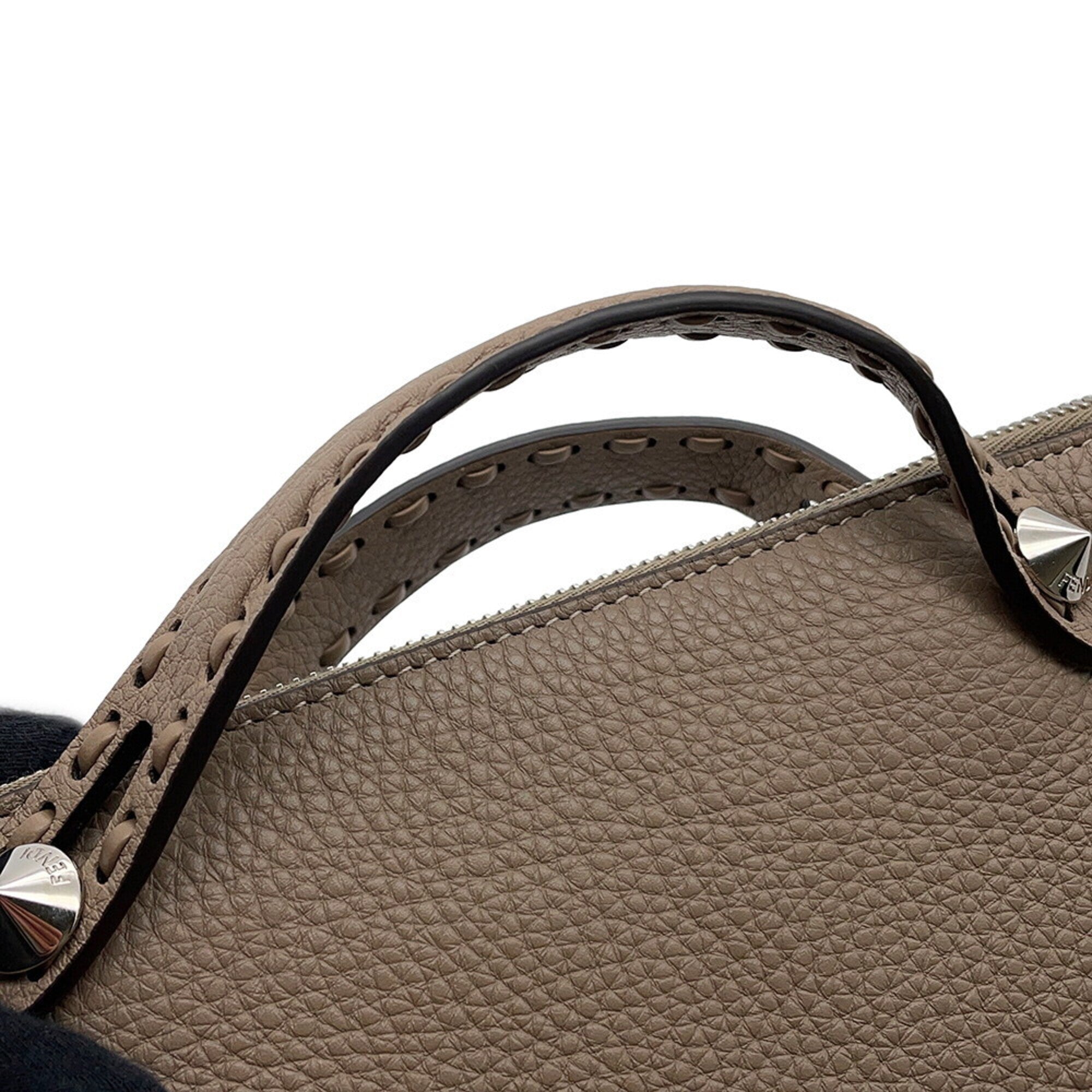 Fendi By The Way Grayish Leather Handbag (Pre-Owned)
