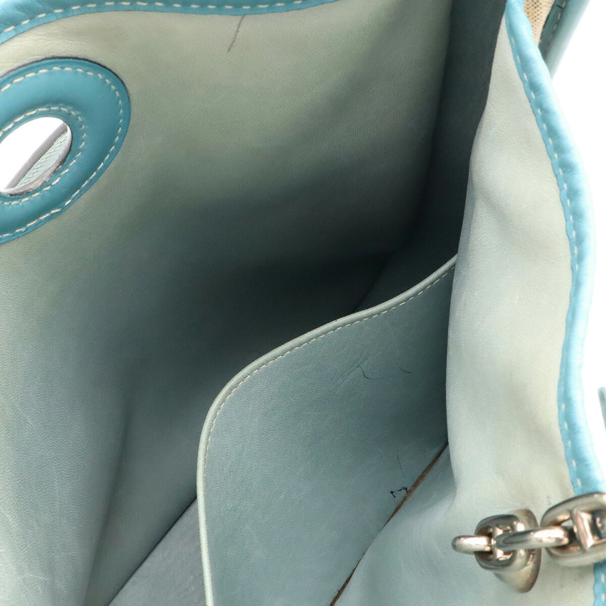 Hermes Crinoline Light Blue Natural Yellow Swift Leather Shoulder Bag (Pre-Owned)