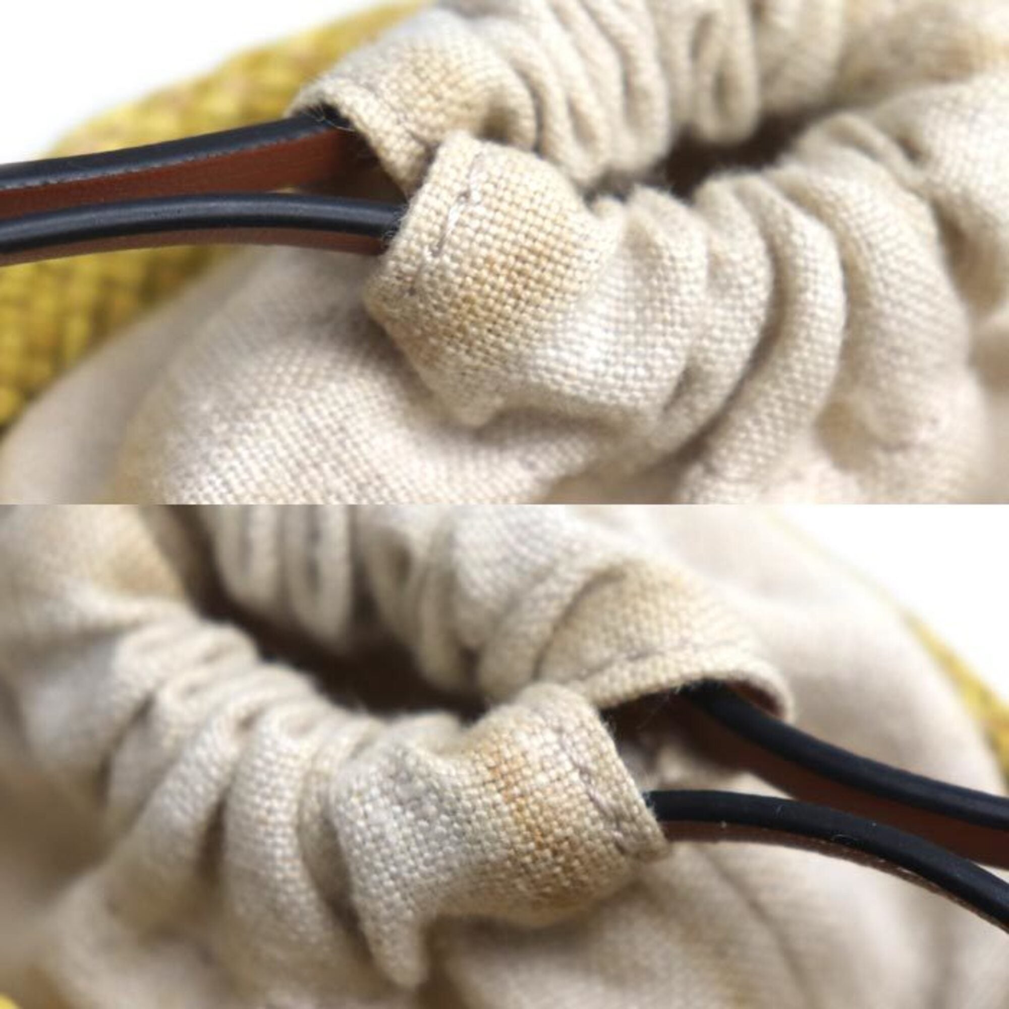 Loewe Yellow Raffia Leather Shoulder Bag (Pre-Owned)