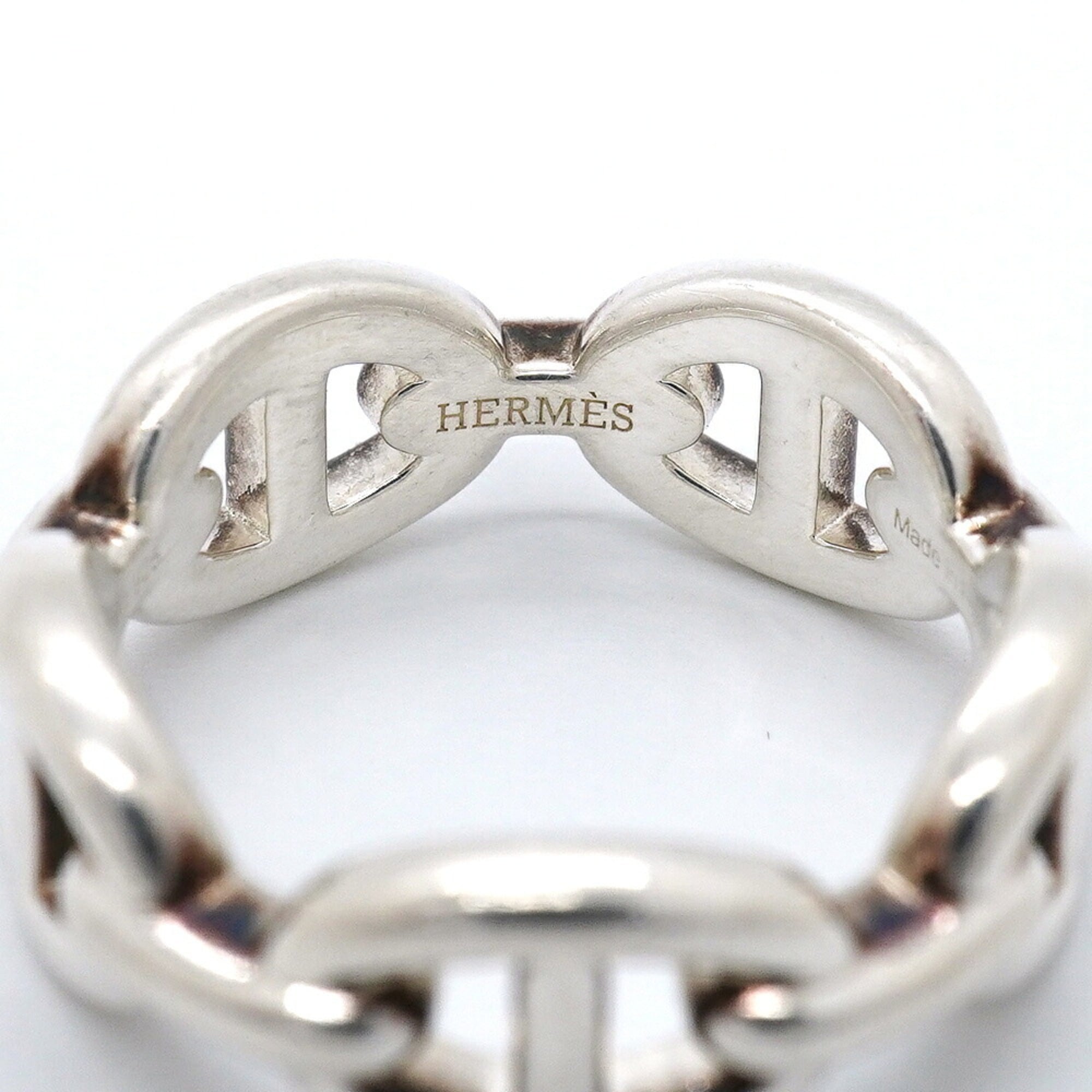 Hermes Silver 925 Band Ring (Pre-Owned)