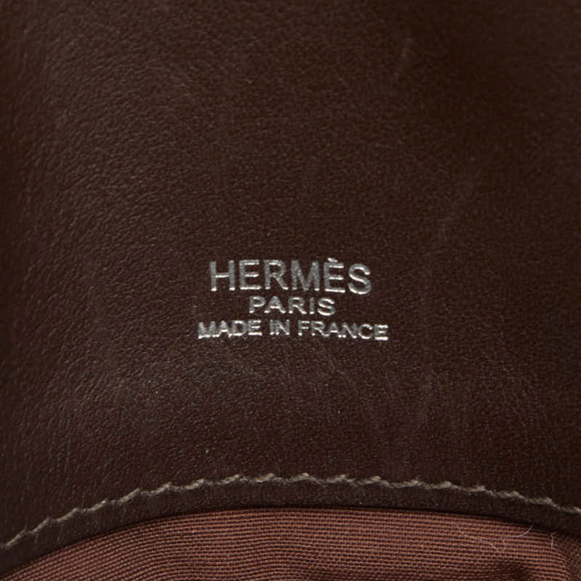 Hermes Brown Red Color Wine Toile H Leather Handbag Tote Bag (Pre-Owned)
