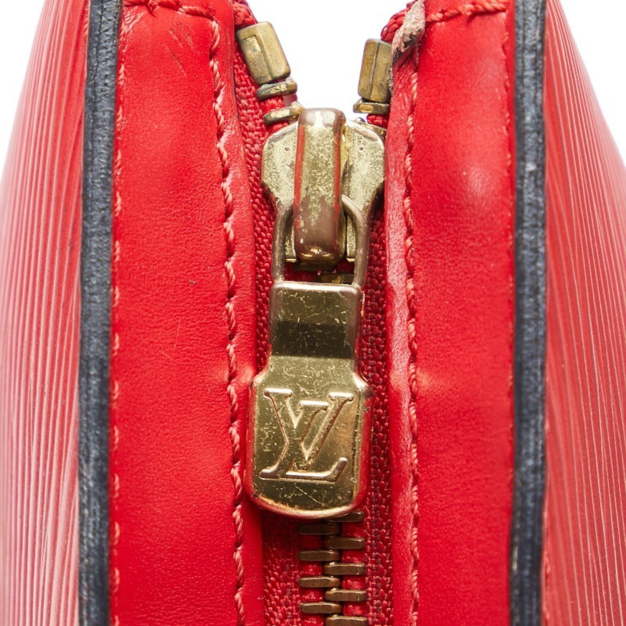 Louis Vuitton Castilian Red Leather Shoulder Bag Tote Bag (Pre-Owned)