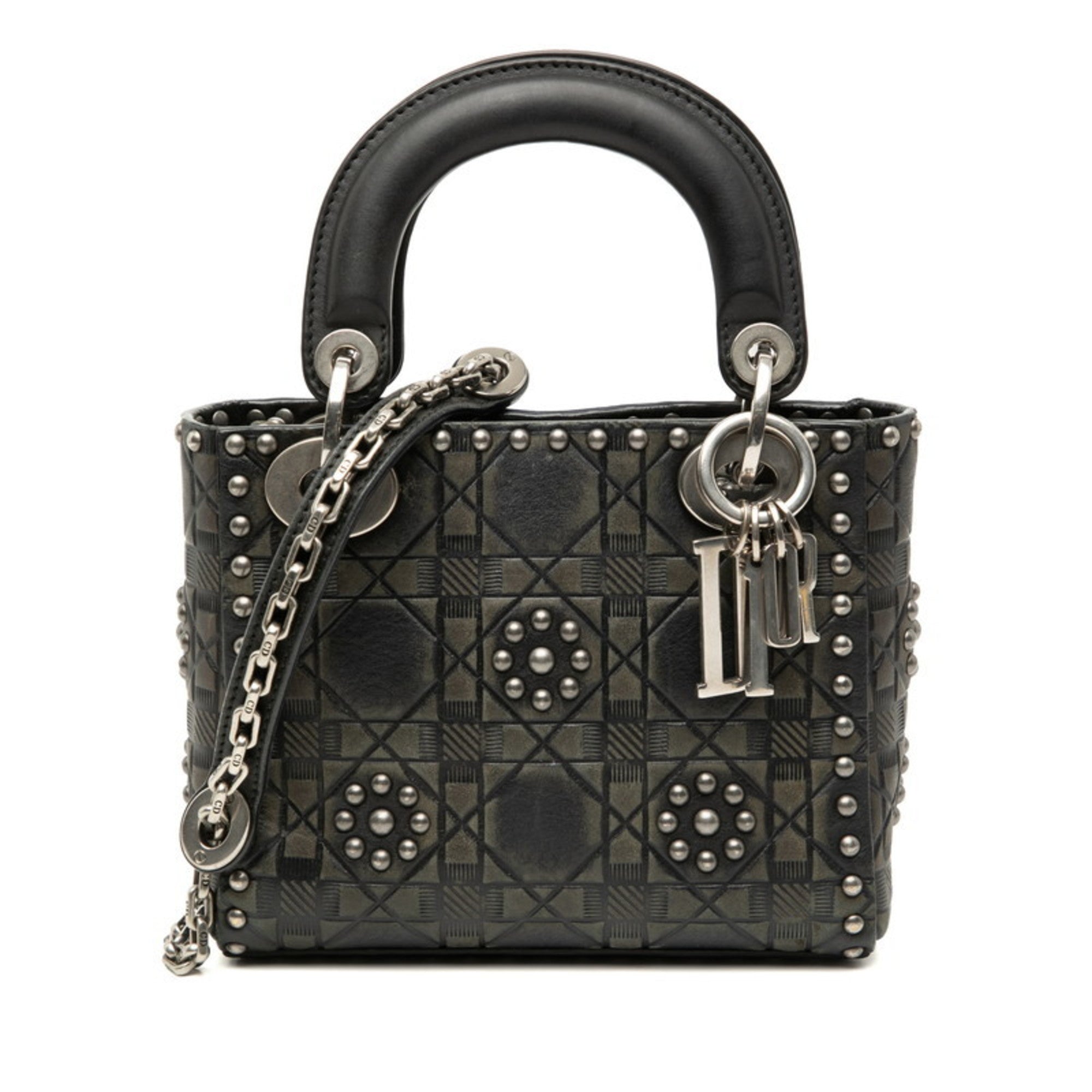 Christian Dior Black Leather Handbag Shoulder Bag (Pre-Owned)