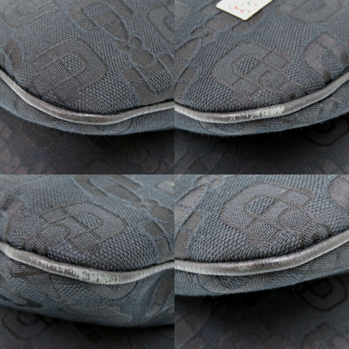 Gucci Horsebit Black Canvas Shoulder Bag (Pre-Owned)