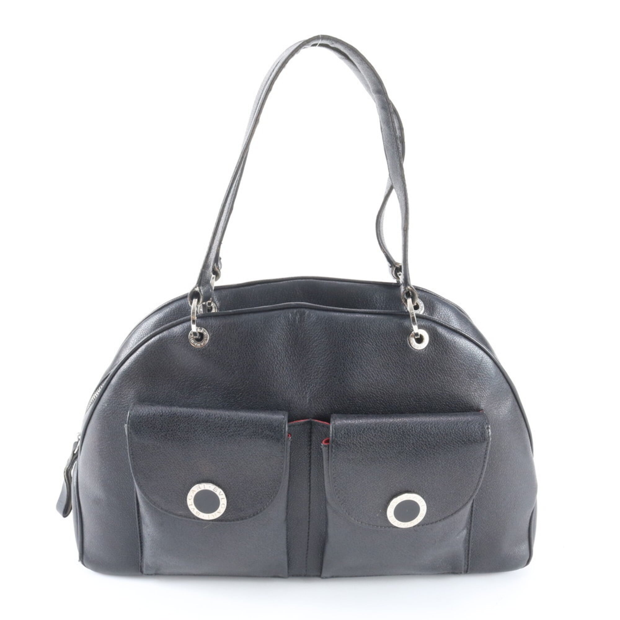 Bvlgari Black Leather Handbag Shoulder Bag (Pre-Owned)