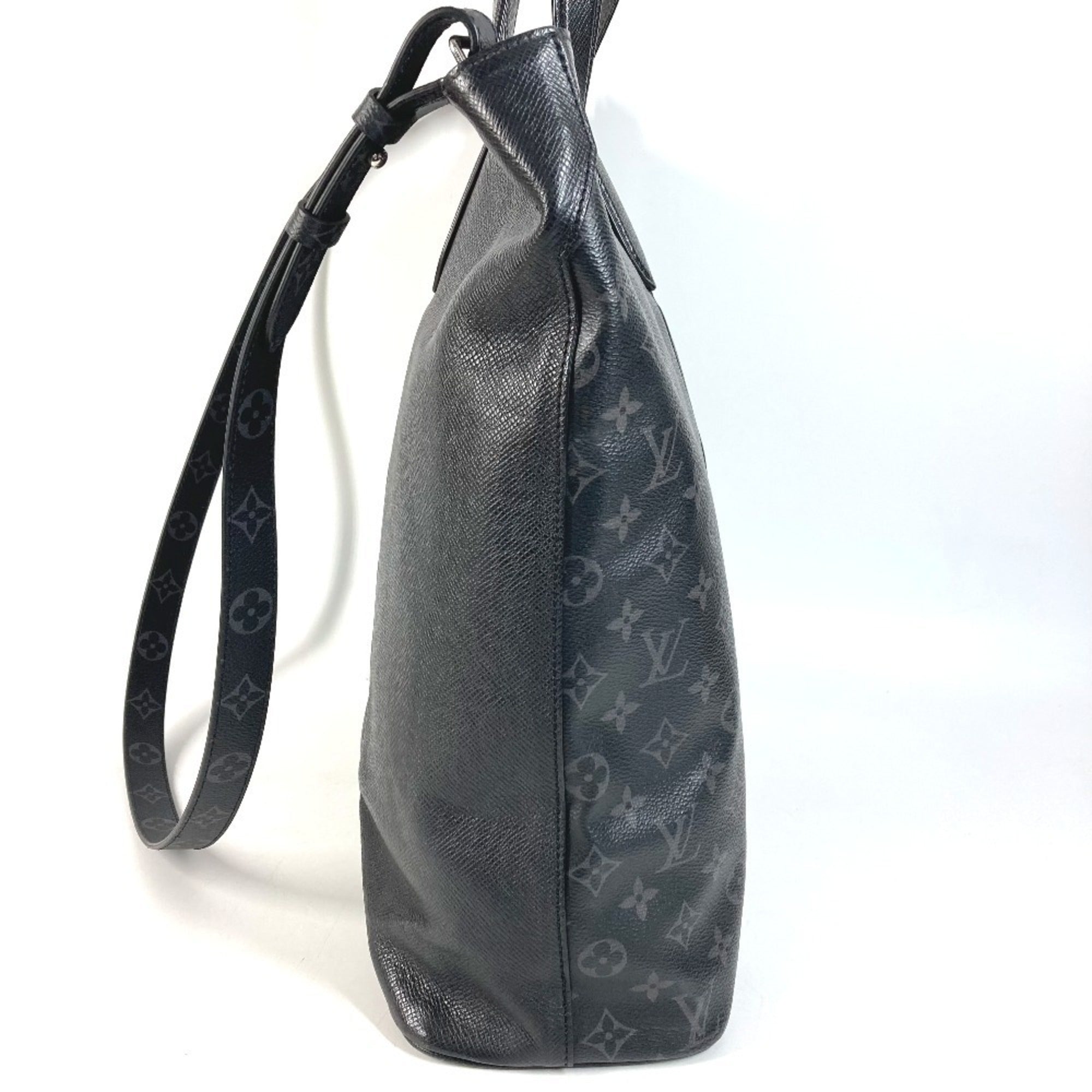 Louis Vuitton Black Taigarama Monogram Eclipse Handbag Shoulder Bag Tote Bag (Pre-Owned)