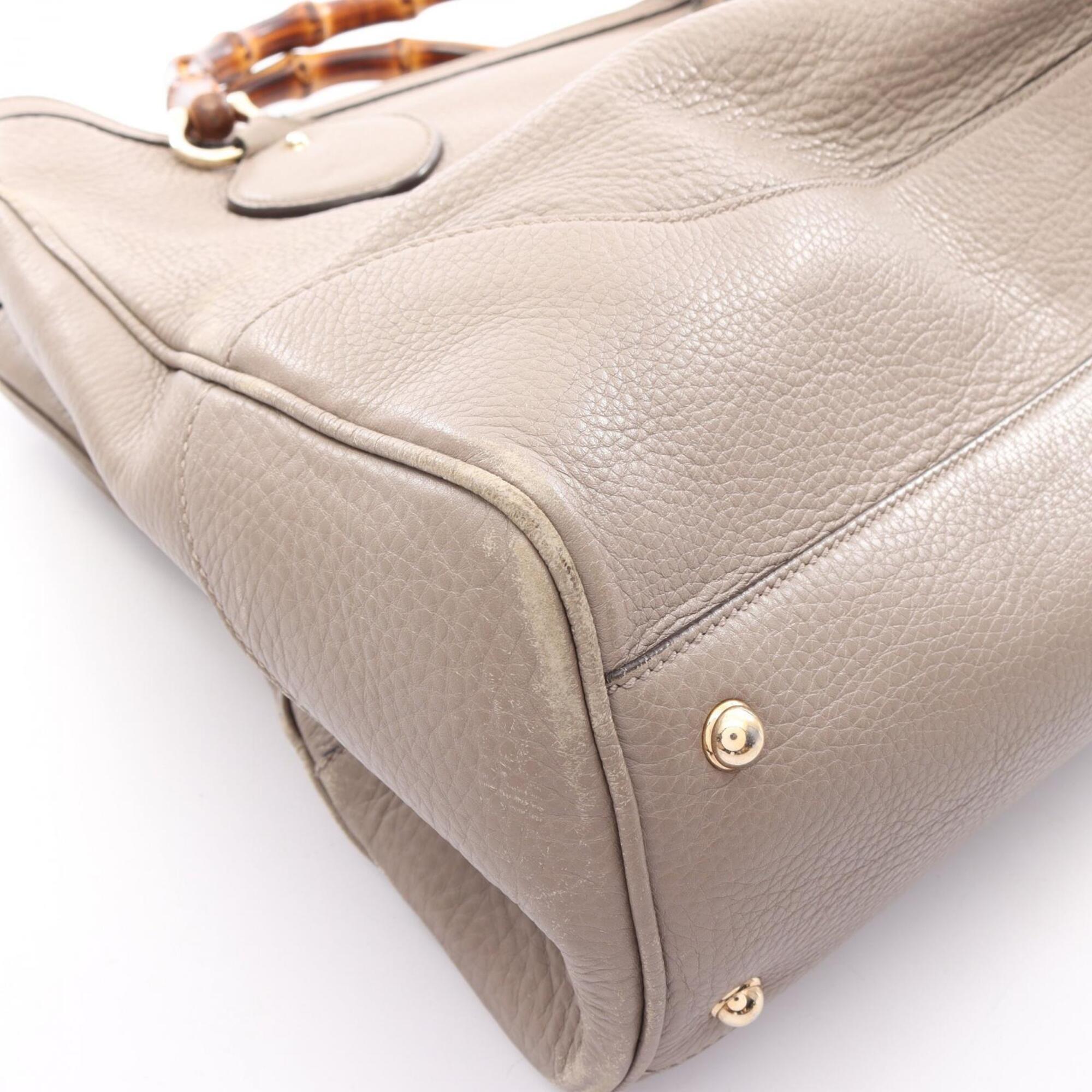 Gucci Beige Leather Handbag Tote Bag (Pre-Owned)