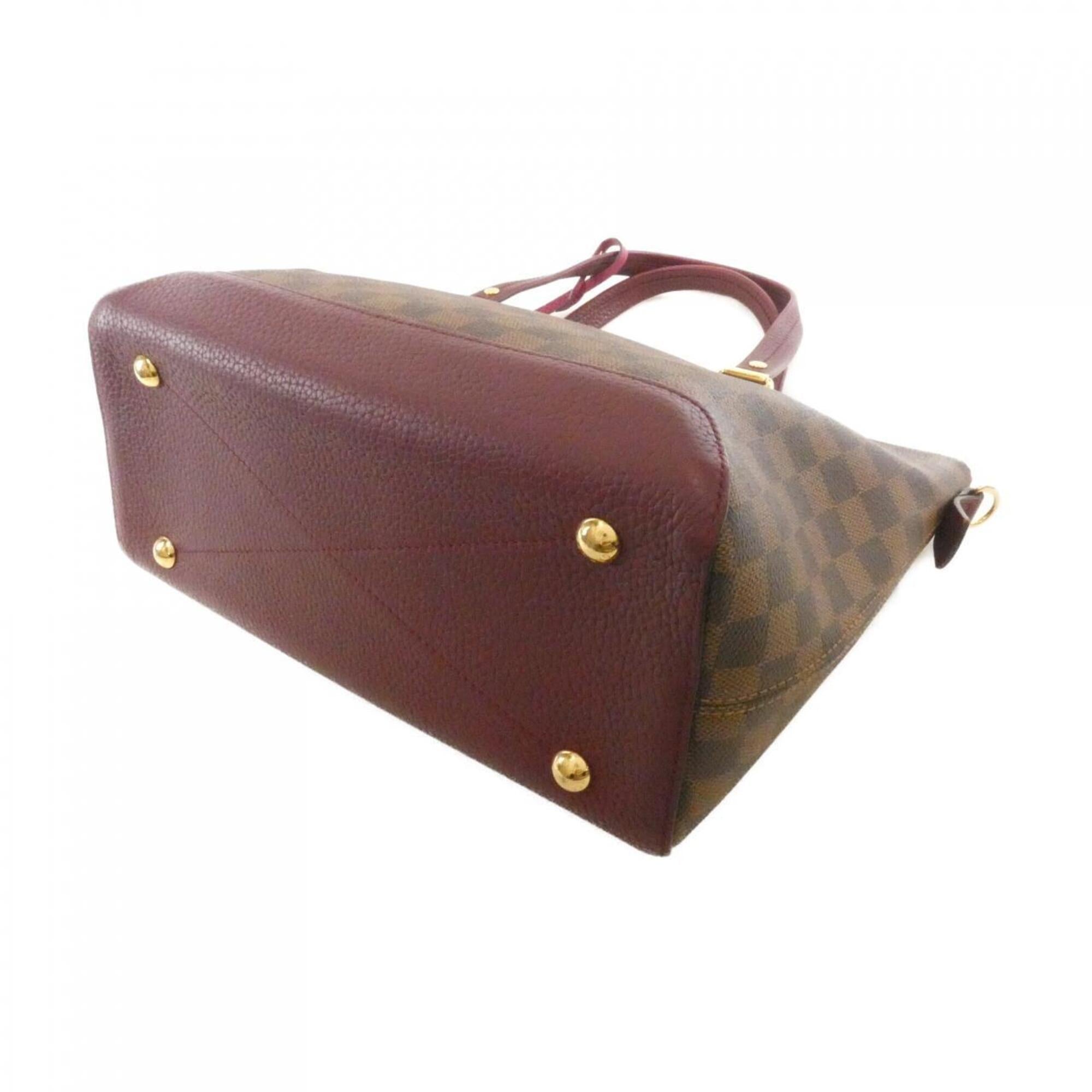 Louis Vuitton Ebene Fuchsia Coated Canvas Leather Handbag (Pre-Owned)