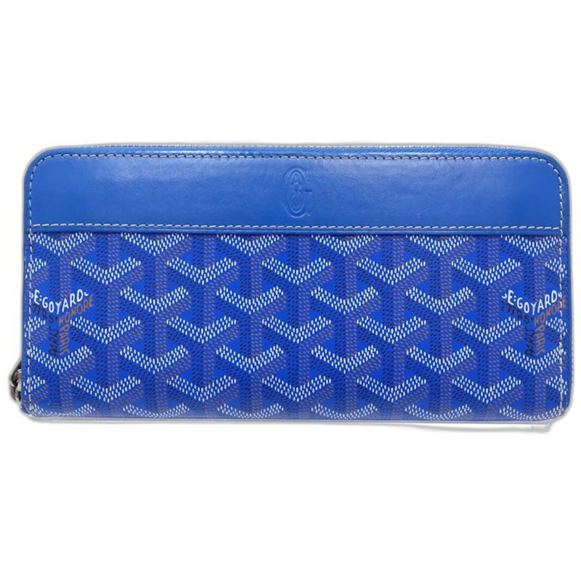 Goyard Sky Blue Leather Long Wallet (Bi-Fold) (Pre-Owned)