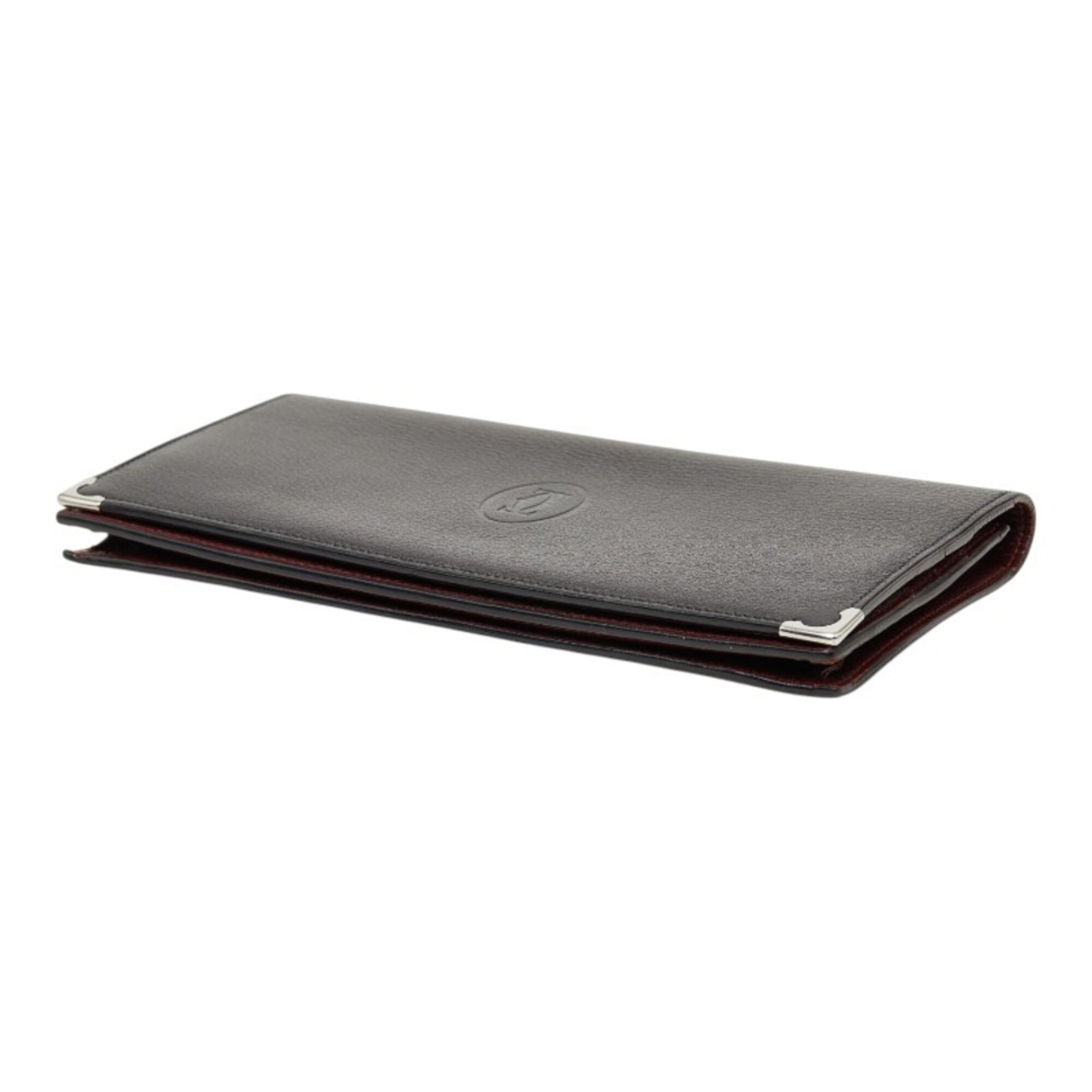 Cartier Must Black Leather Wallet (Bi-Fold) (Pre-Owned)