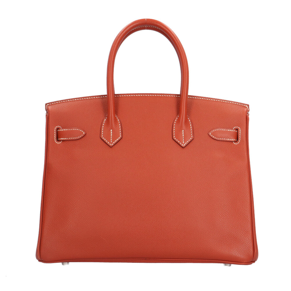 Hermes Orange Sanguine White Epsom Leather Handbag (Pre-Owned)