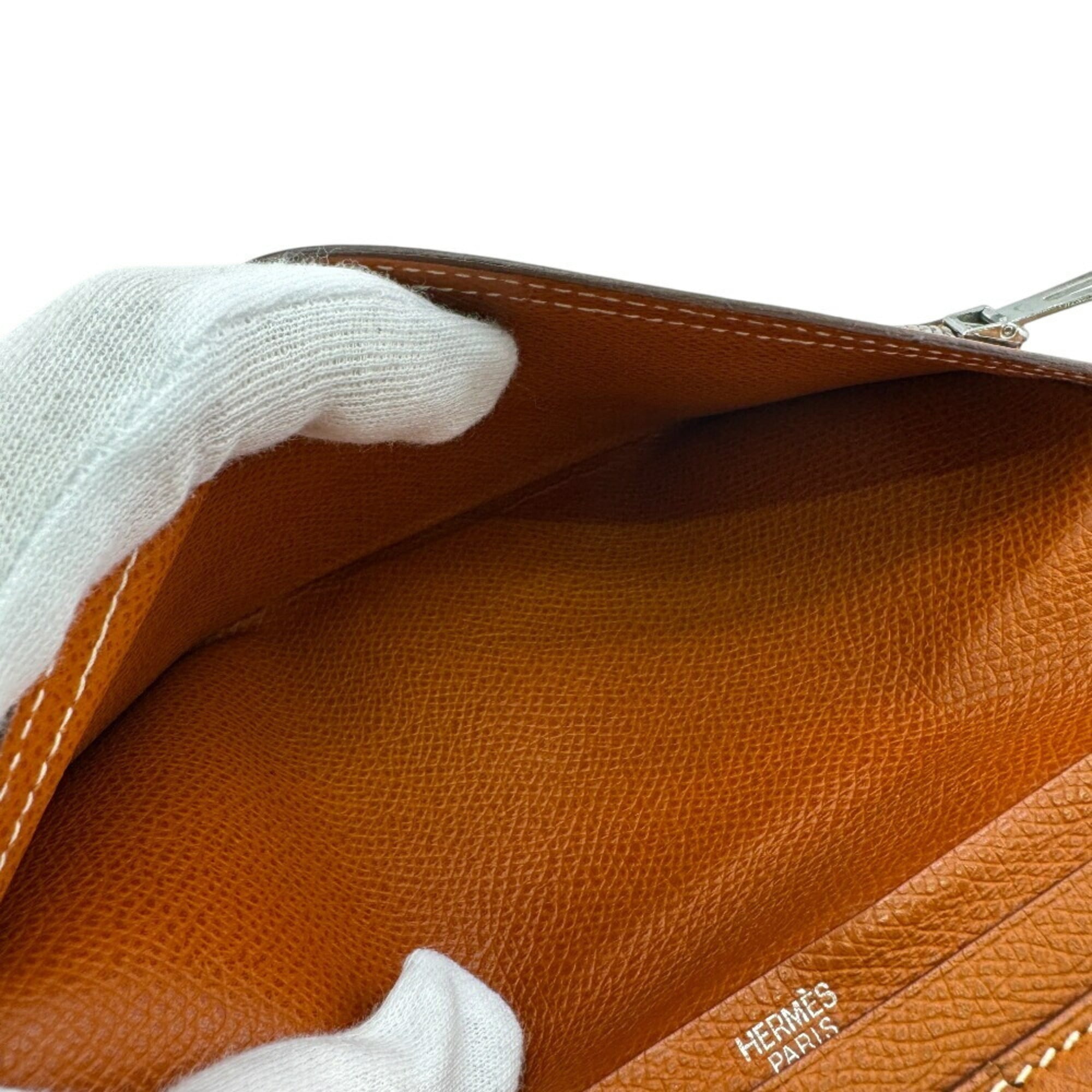 Hermes Brown Leather Long Wallet (Bi-Fold) (Pre-Owned)