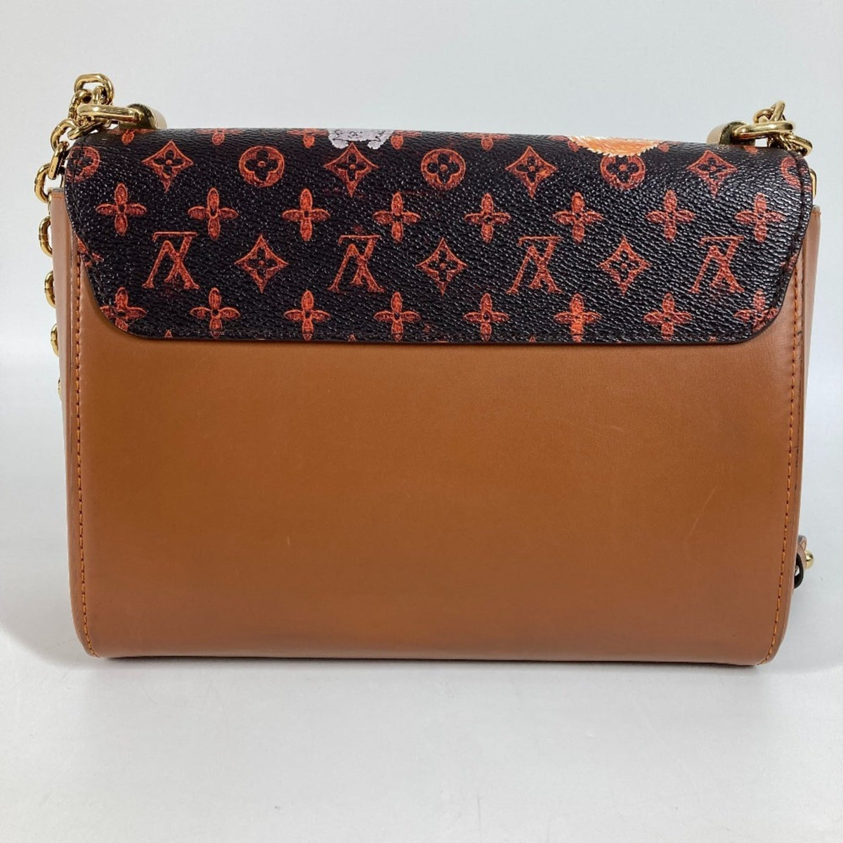 Louis Vuitton Brown Orange Monogram Leather Shoulder Bag (Pre-Owned)