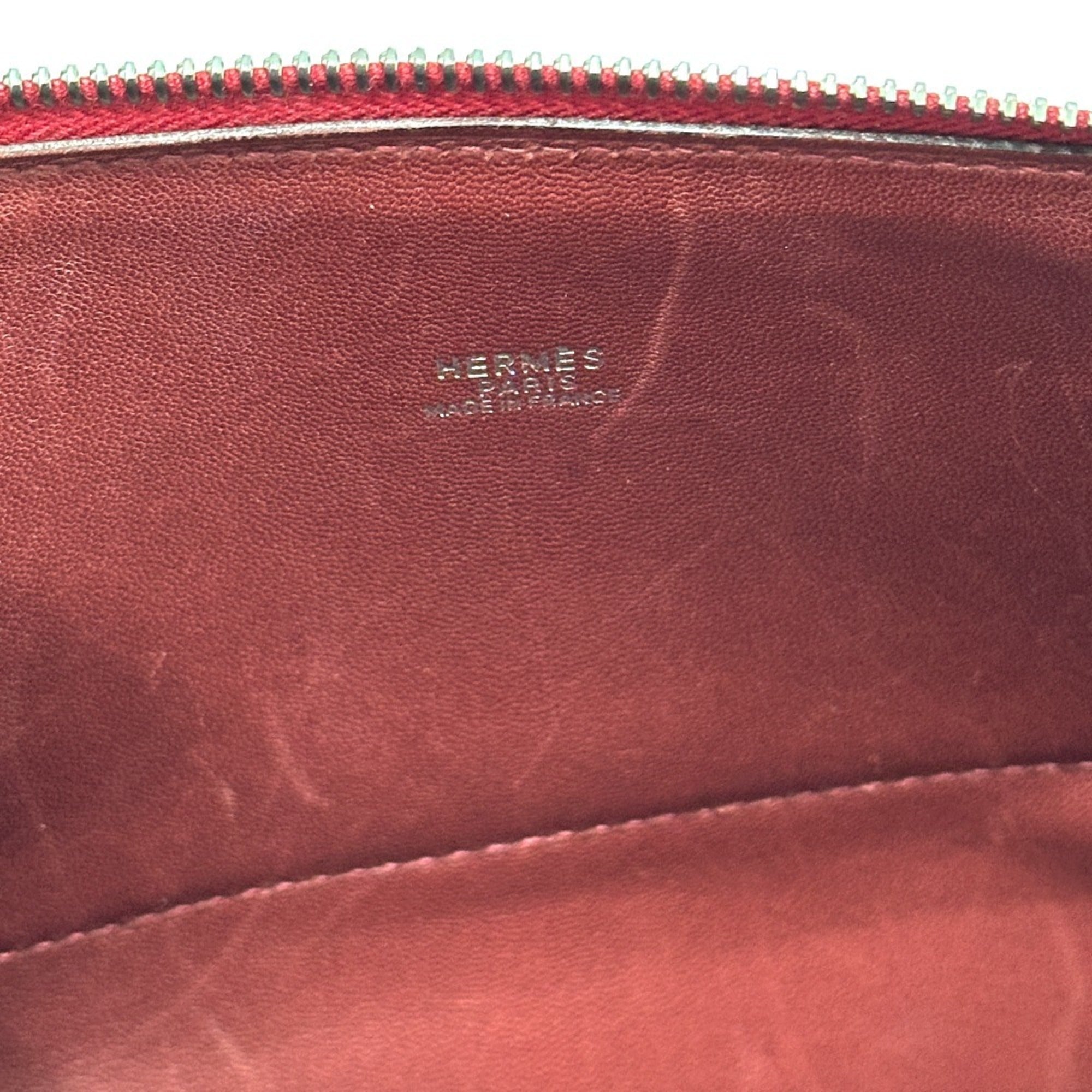 Hermes Bolide Red Color Taurillon Clemence Leather Handbag Shoulder Bag (Pre-Owned)