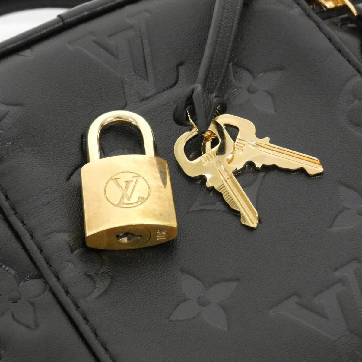 Louis Vuitton Black Leather Handbag (Pre-Owned)