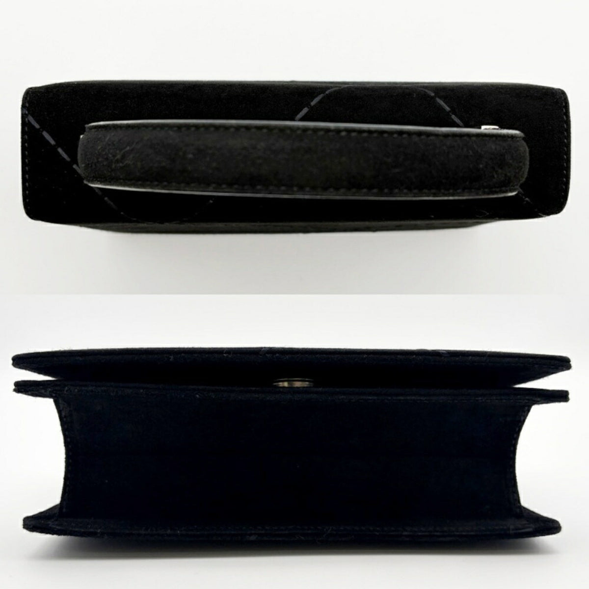 Salvatore Ferragamo Black Suede Handbag Shoulder Bag (Pre-Owned)