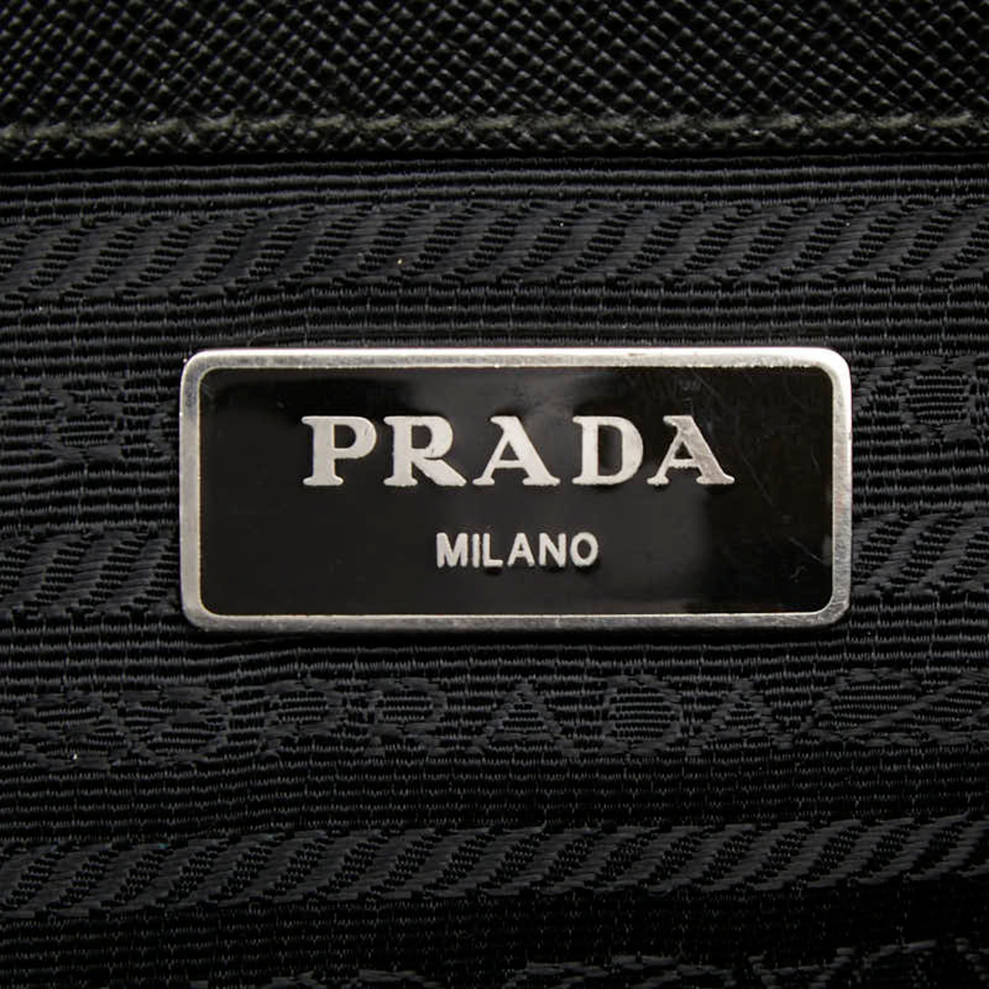 Prada Black Leather Messenger Bag Shoulder Bag (Pre-Owned)