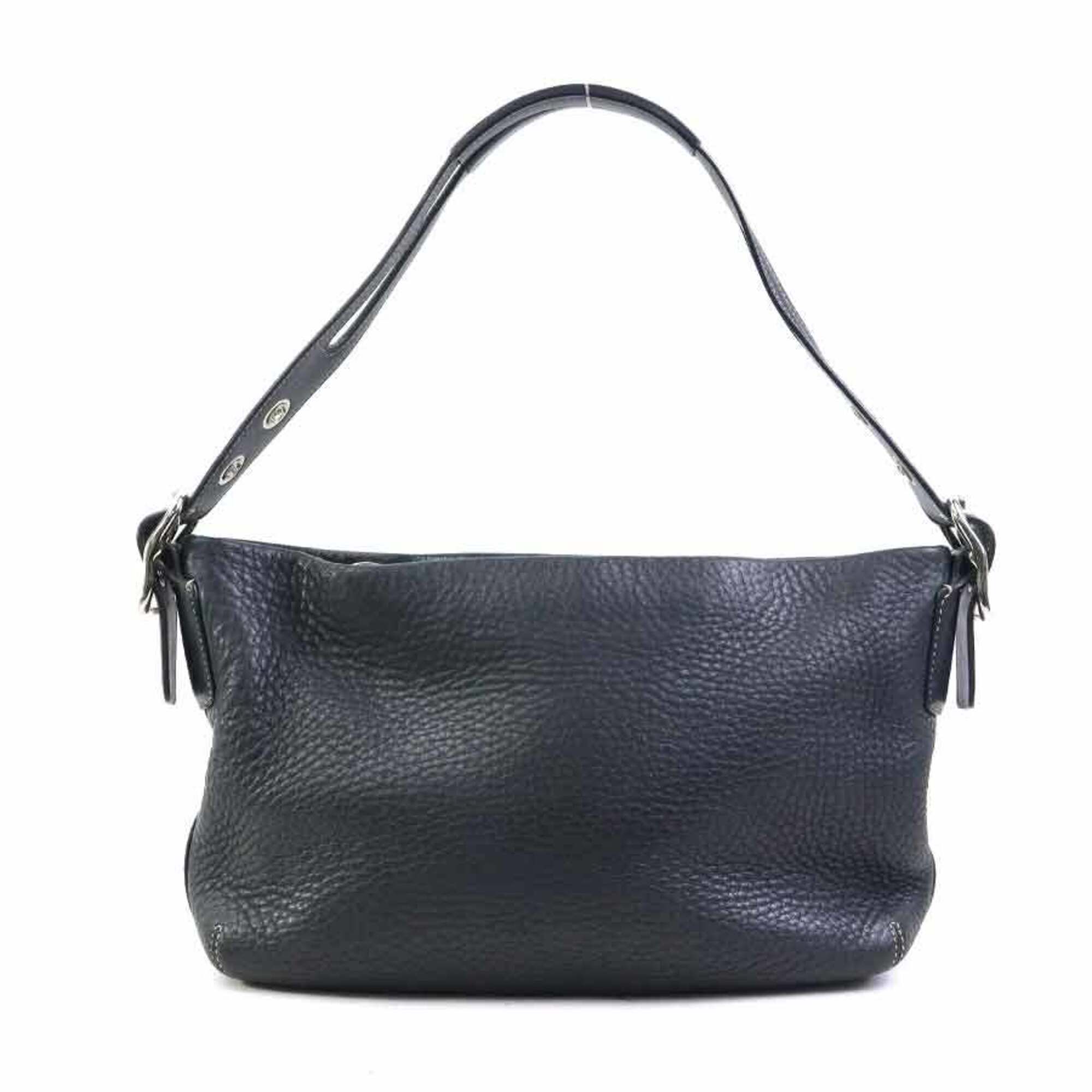 Coach Black Leather Handbag (Pre-Owned)