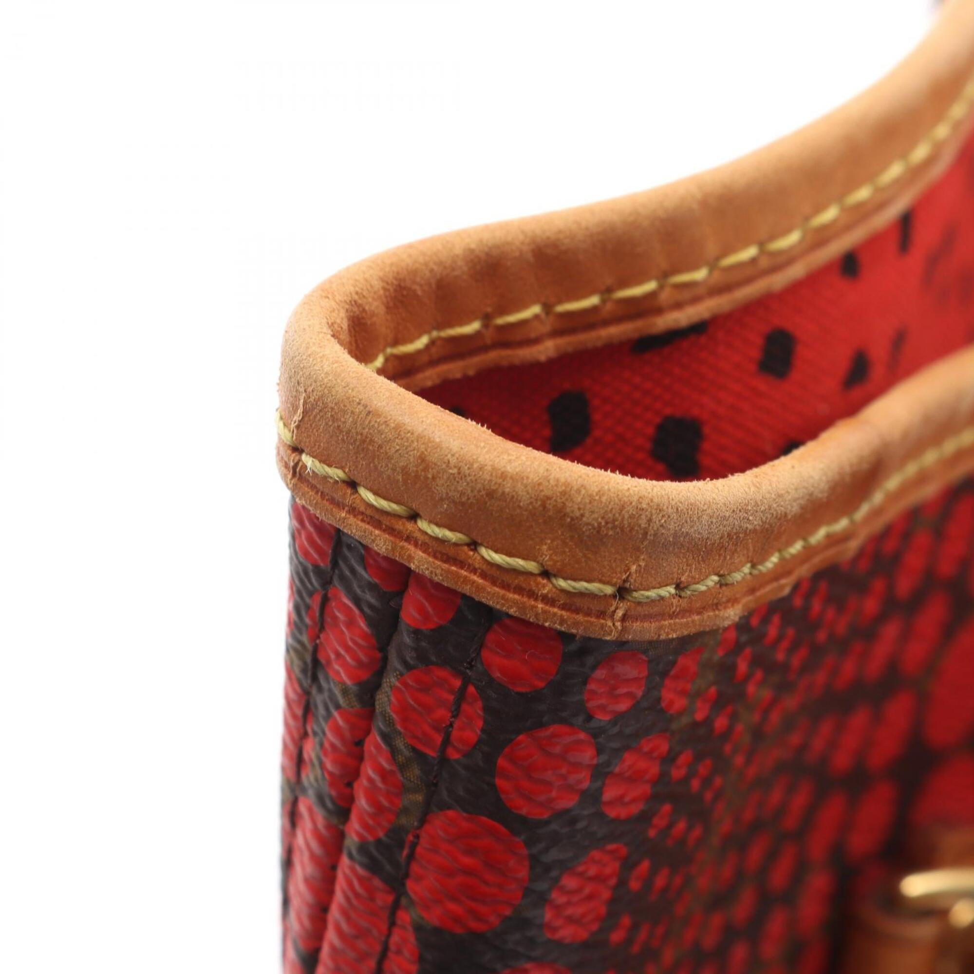 Louis Vuitton Brown Red Color Coated Canvas Leather Handbag Tote Bag (Pre-Owned)