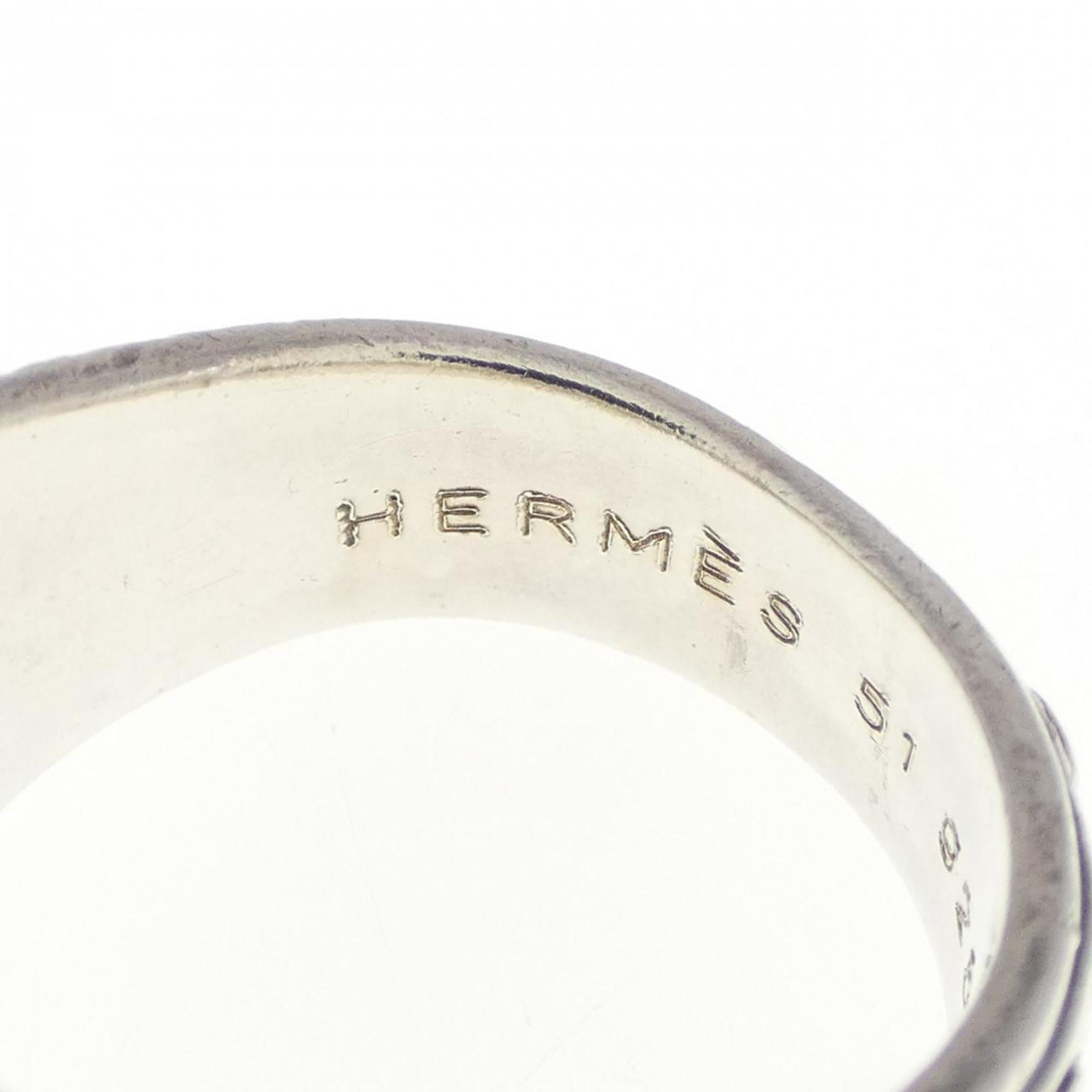 Hermes Silver 925 Band Ring (Pre-Owned)