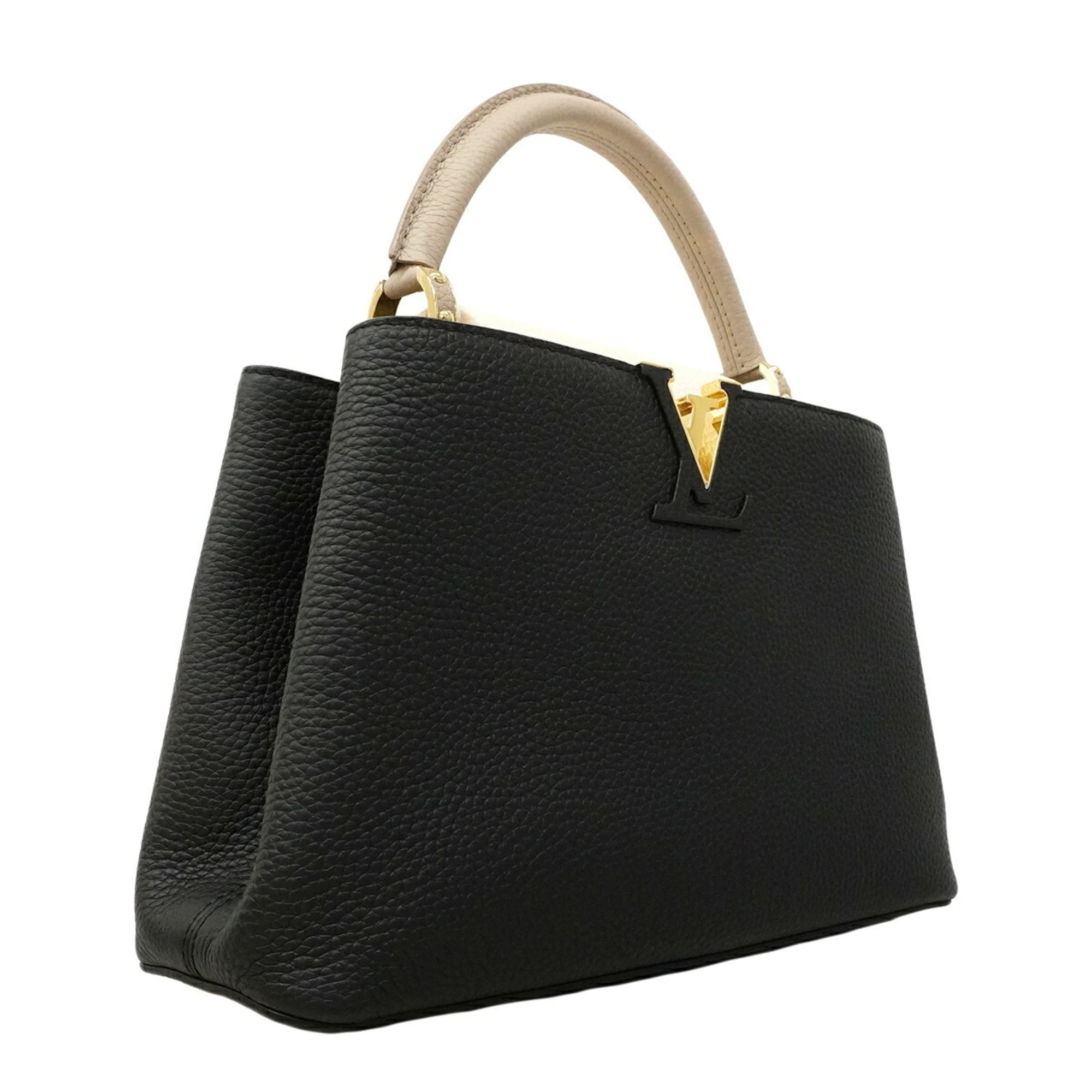 Louis Vuitton Beige Black Handbag (Pre-Owned)