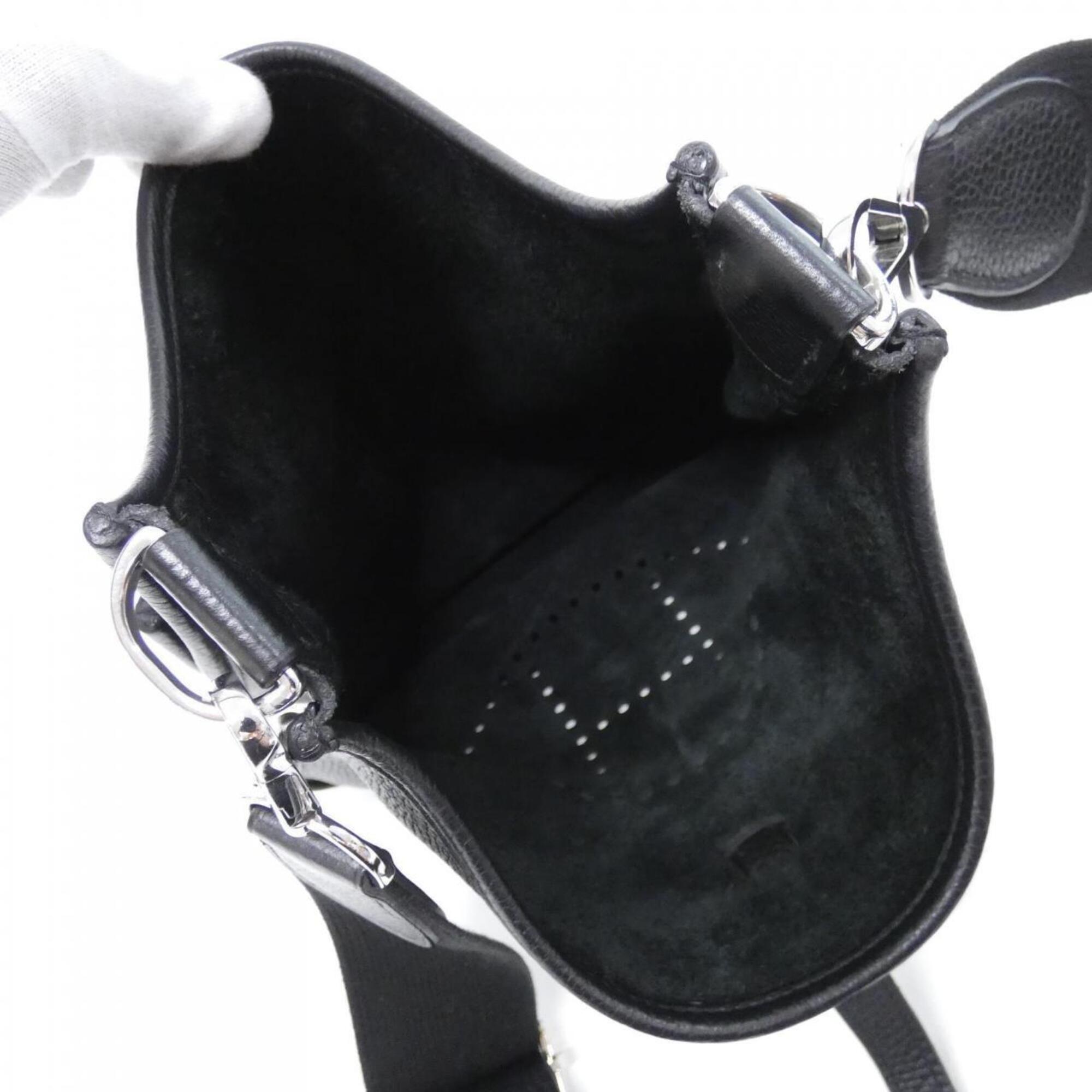 Hermes Black Taurillon Clemence Leather Shoulder Bag (Pre-Owned)