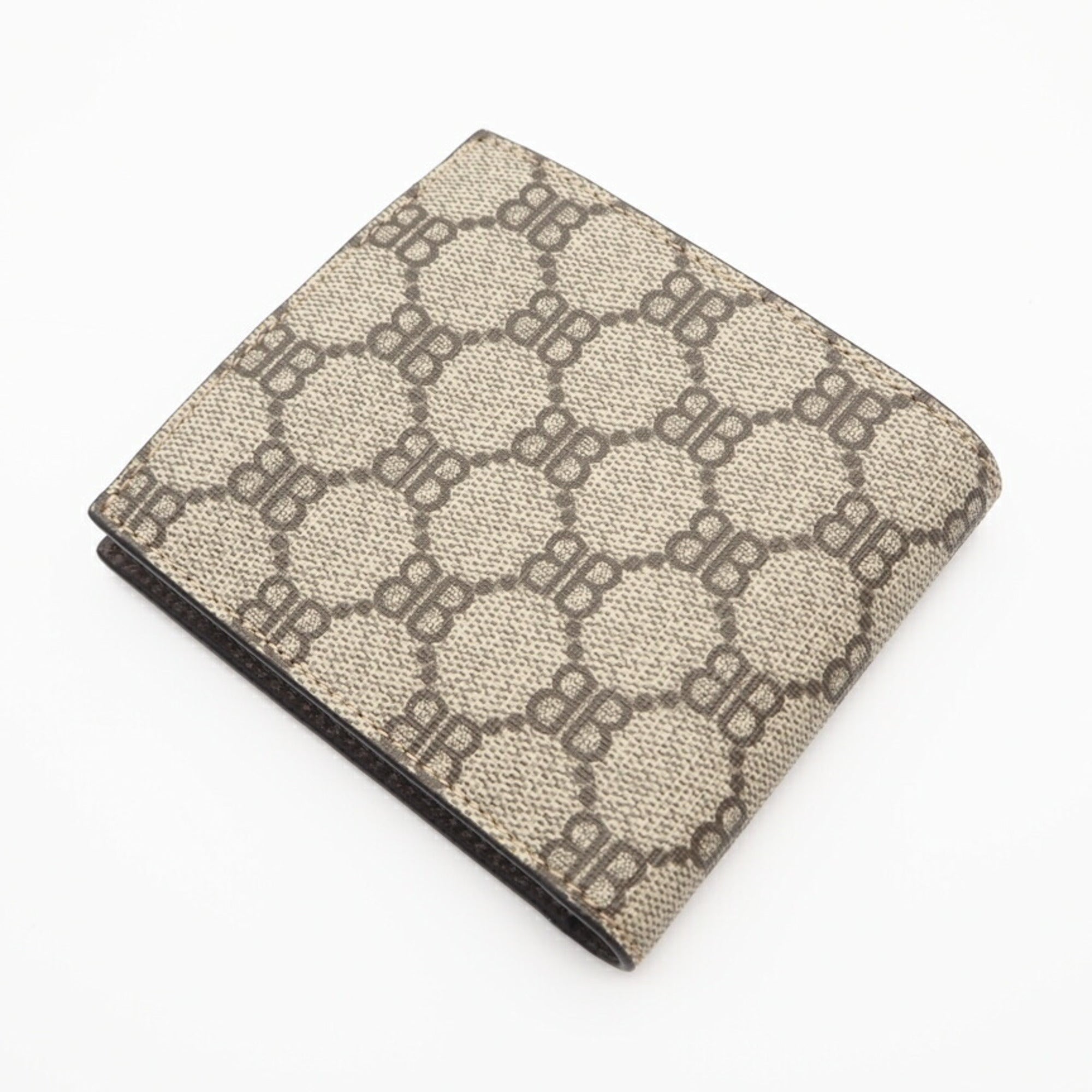 Balenciaga Beige Coated Canvas Leather Wallet (Bi-Fold) (Pre-Owned)