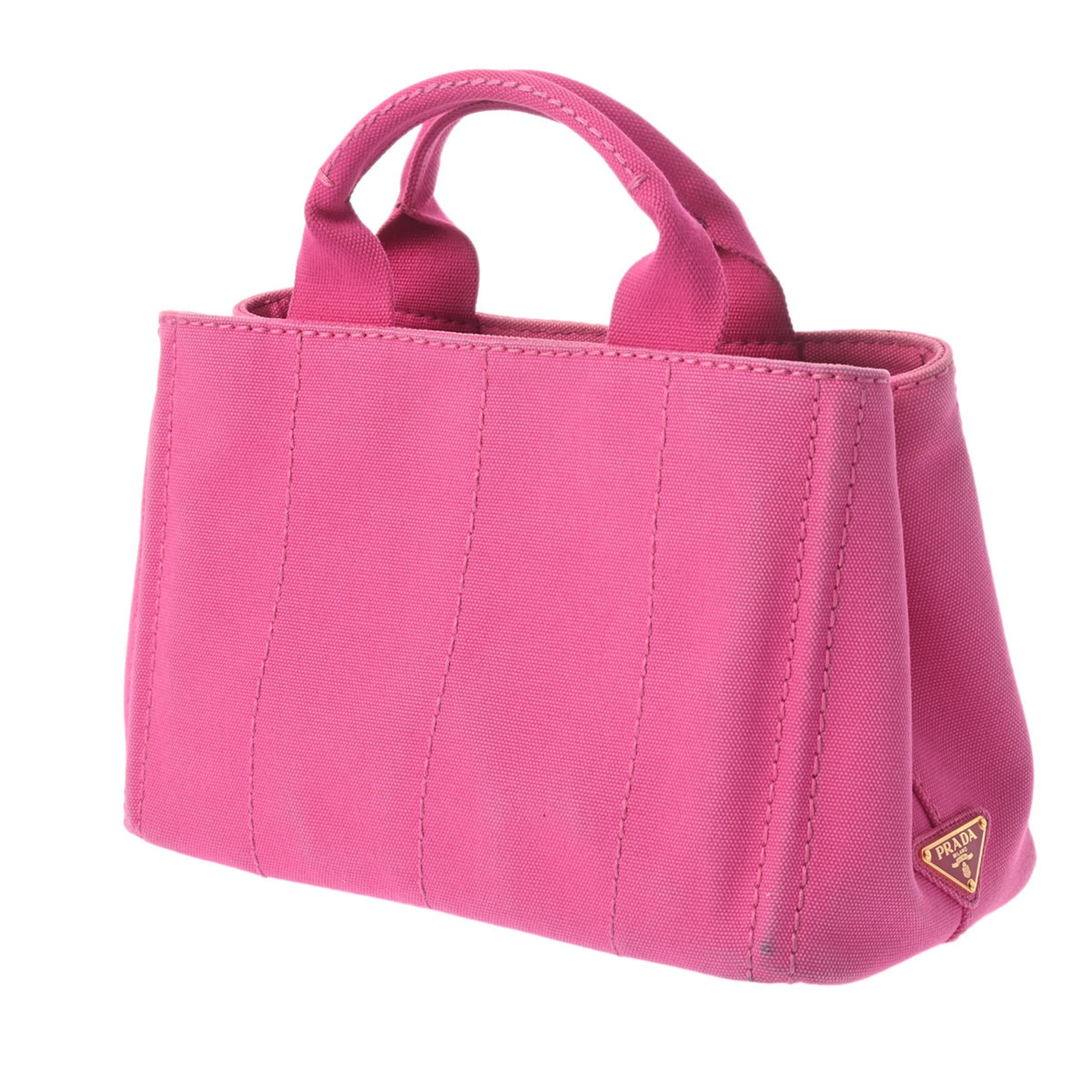 Prada Pink Canvas Handbag Shoulder Bag Tote Bag (Pre-Owned)