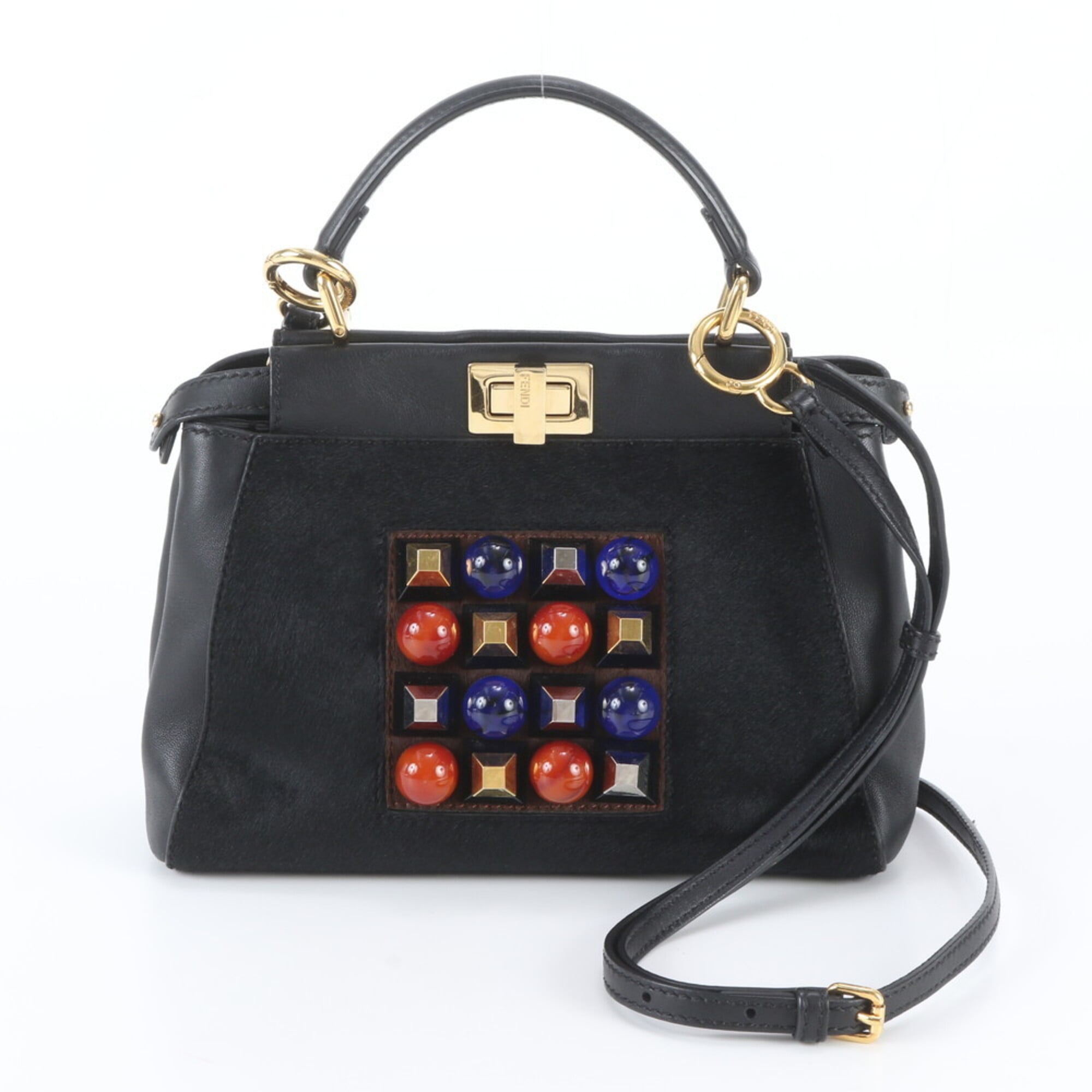 Fendi Black Leather Handbag Shoulder Bag (Pre-Owned)