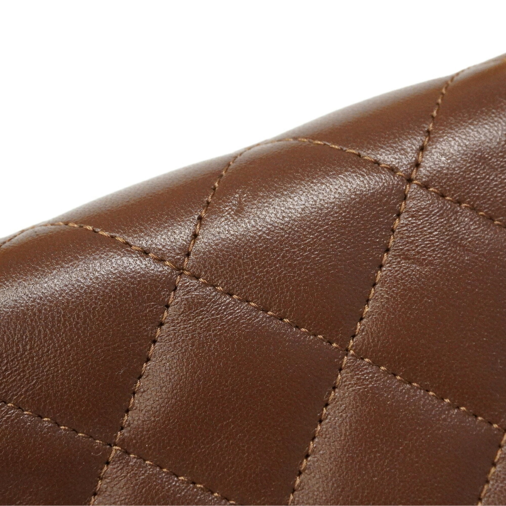 Chanel Brown Leather Chain/Shoulder Wallet (Pre-Owned)