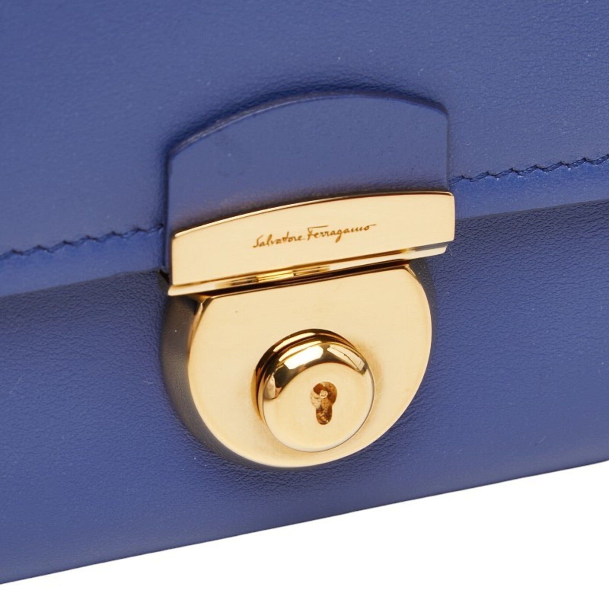 Salvatore Ferragamo Light Blue Leather Long Wallet (Bi-Fold) (Pre-Owned)