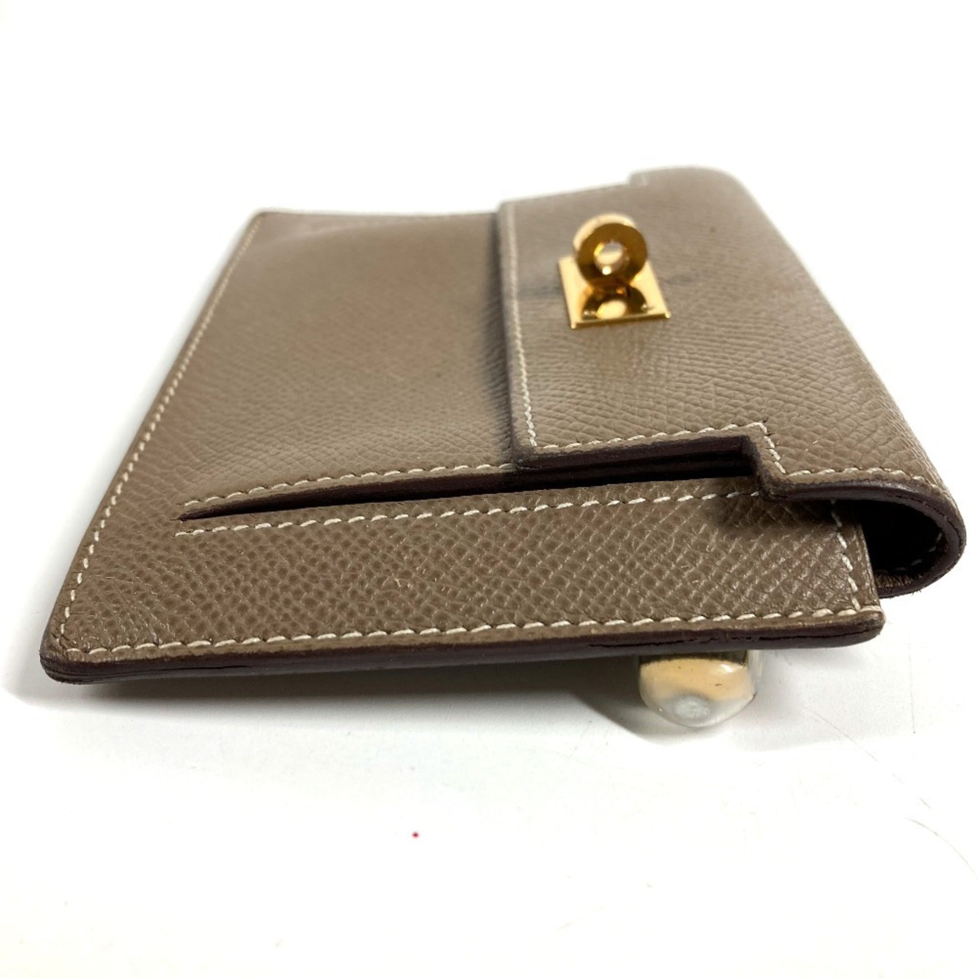 Hermes Etoupe Gray Gray Epsom Leather Coin Purse/Coin Case (Pre-Owned)