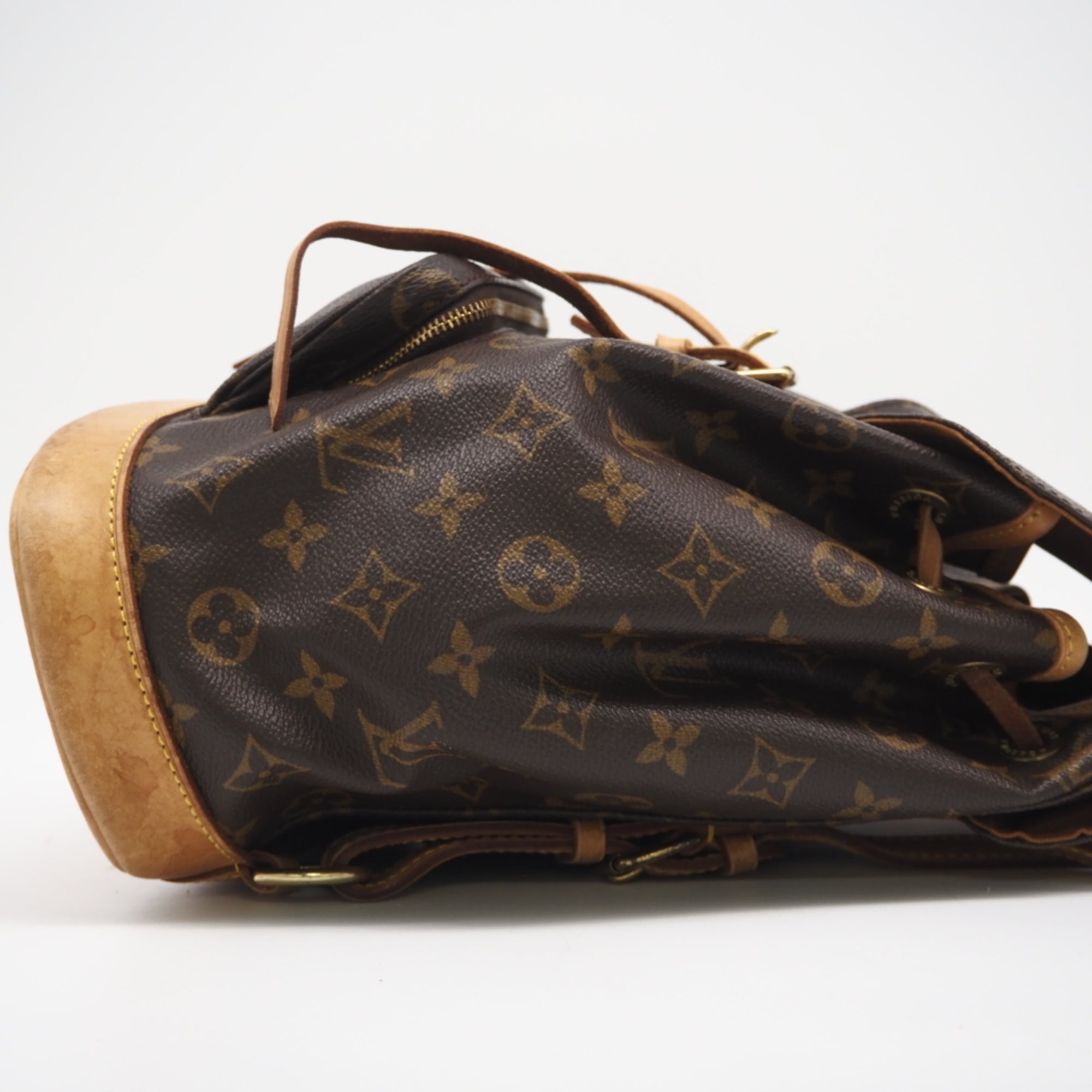 Louis Vuitton Brown Coated Canvas Leather Backpack (Pre-Owned)