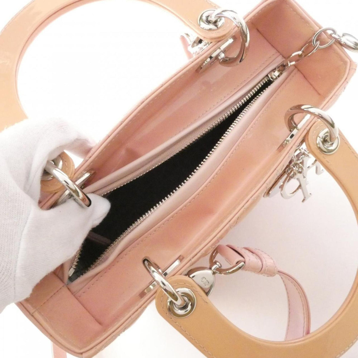 Christian Dior Beige Pink Leather Handbag (Pre-Owned)