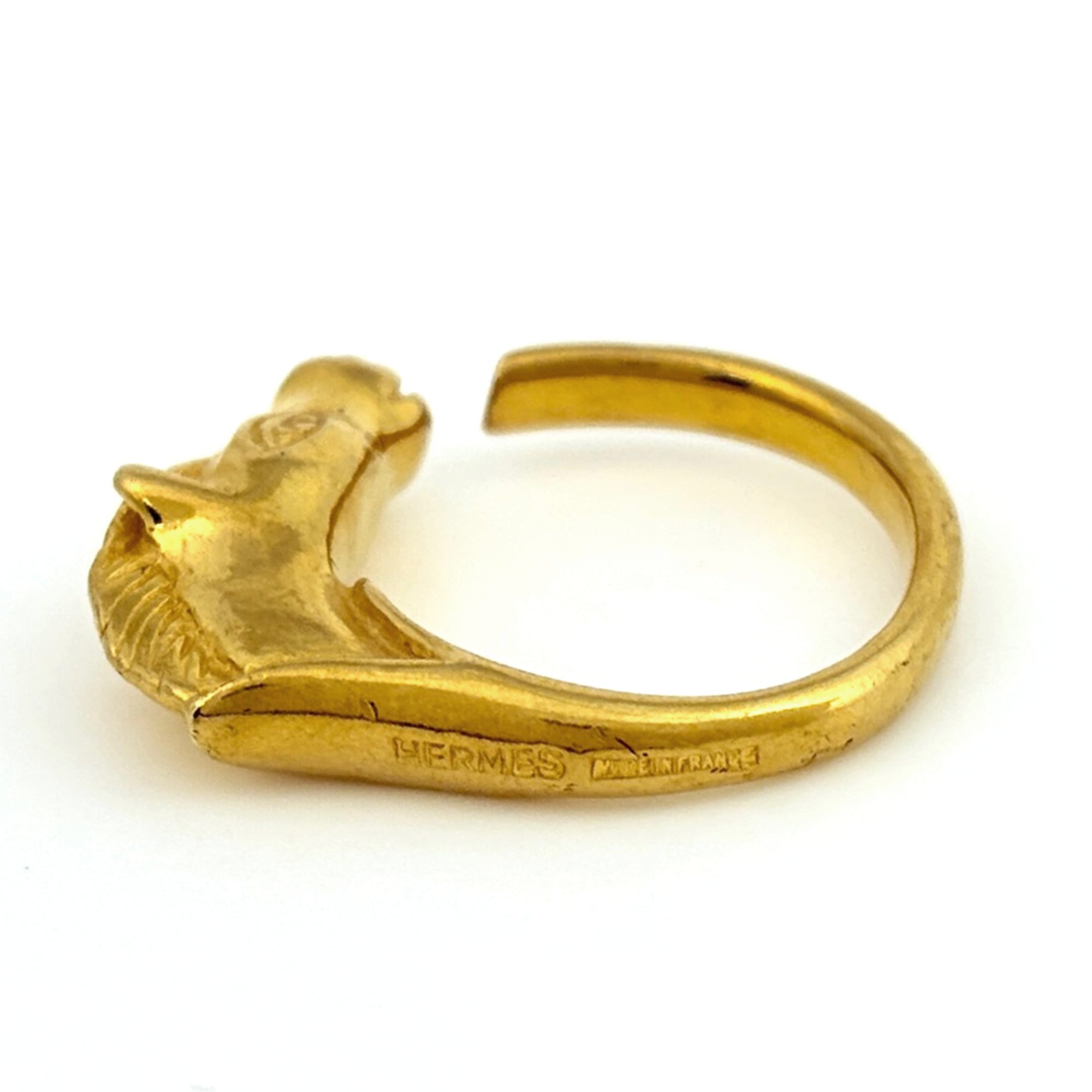 Hermes Gold Gold Plating Band Ring (Pre-Owned)