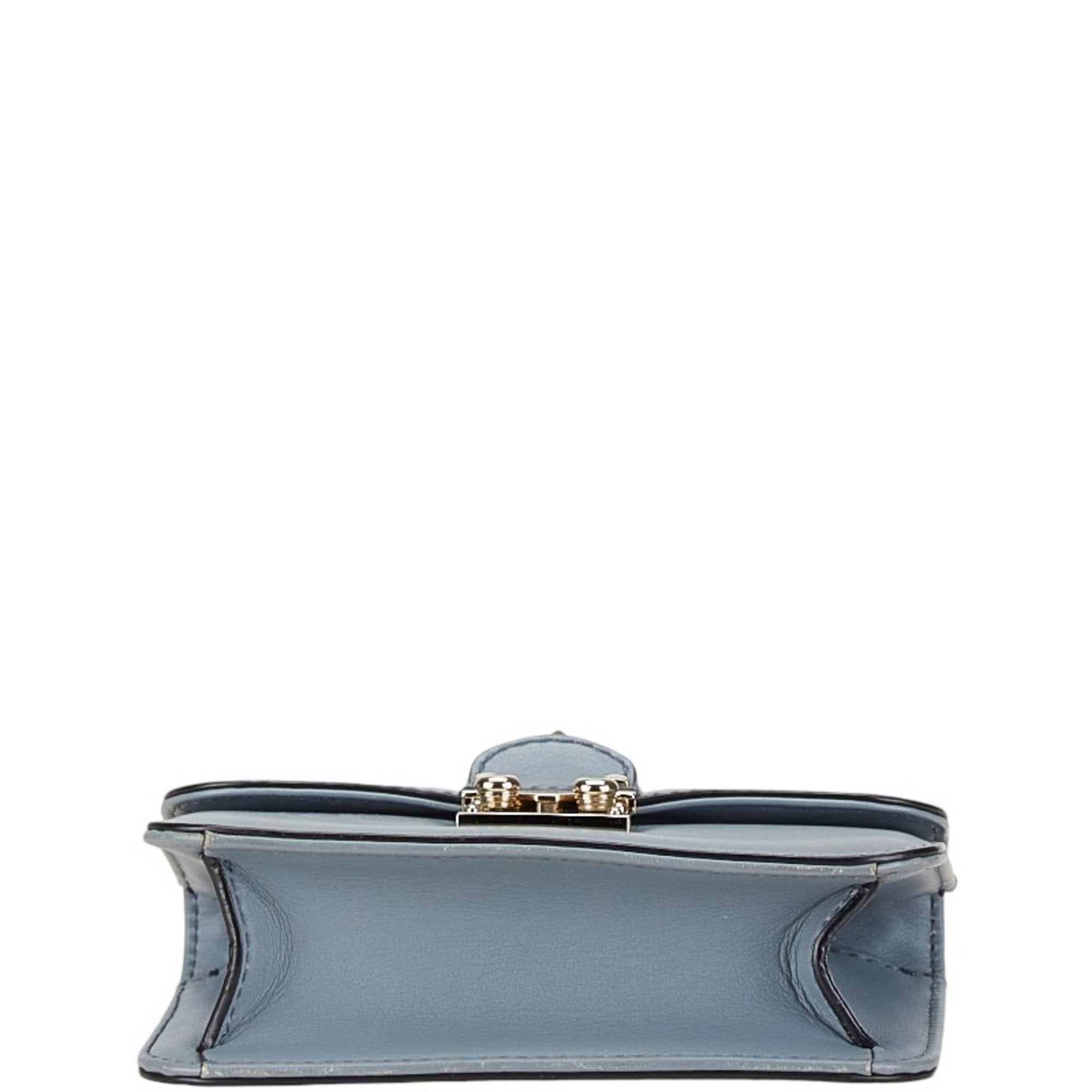 Valentino Light Blue Leather Shoulder Bag (Pre-Owned)