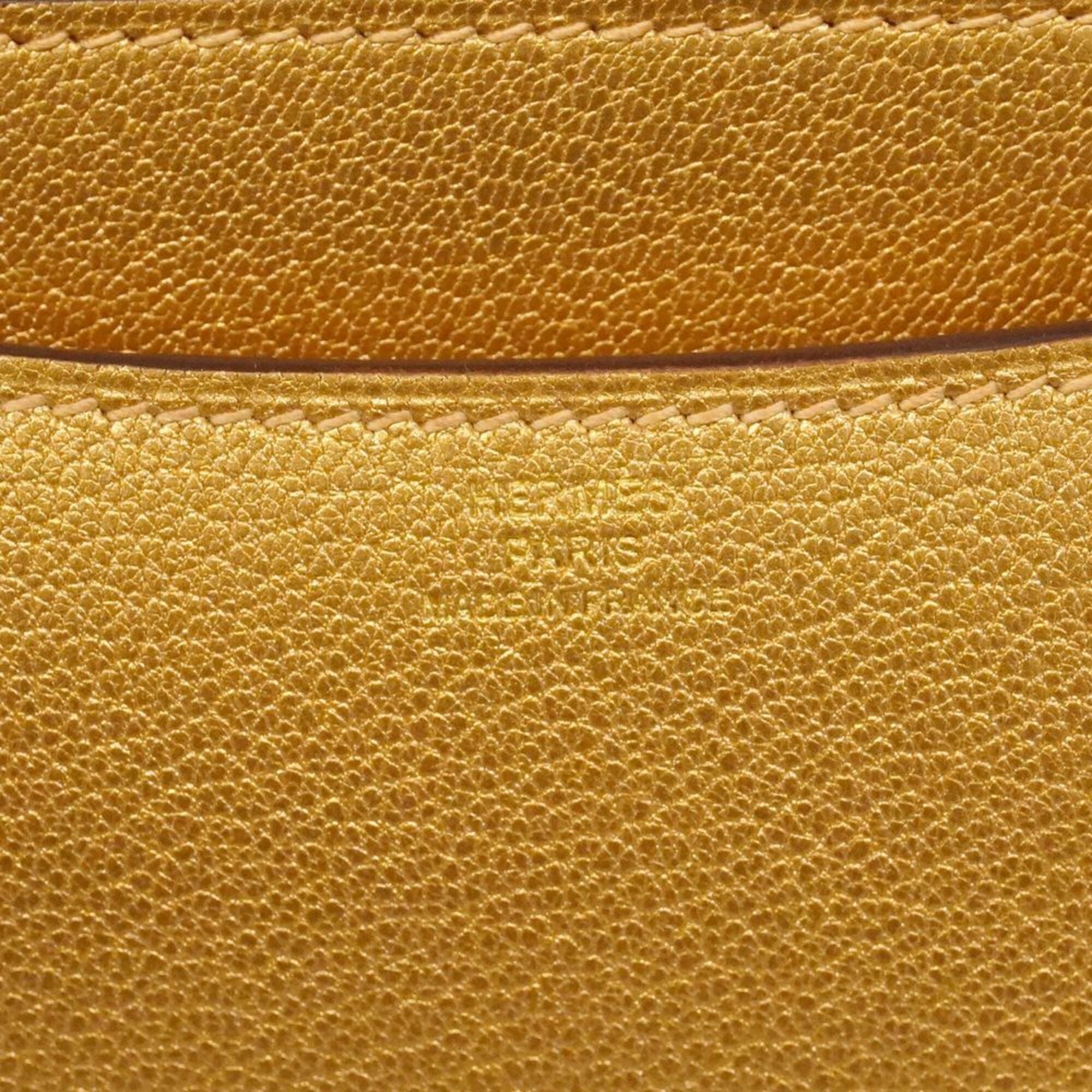 Hermes Gold Chevre Myzore Leather Shoulder Bag (Pre-Owned)