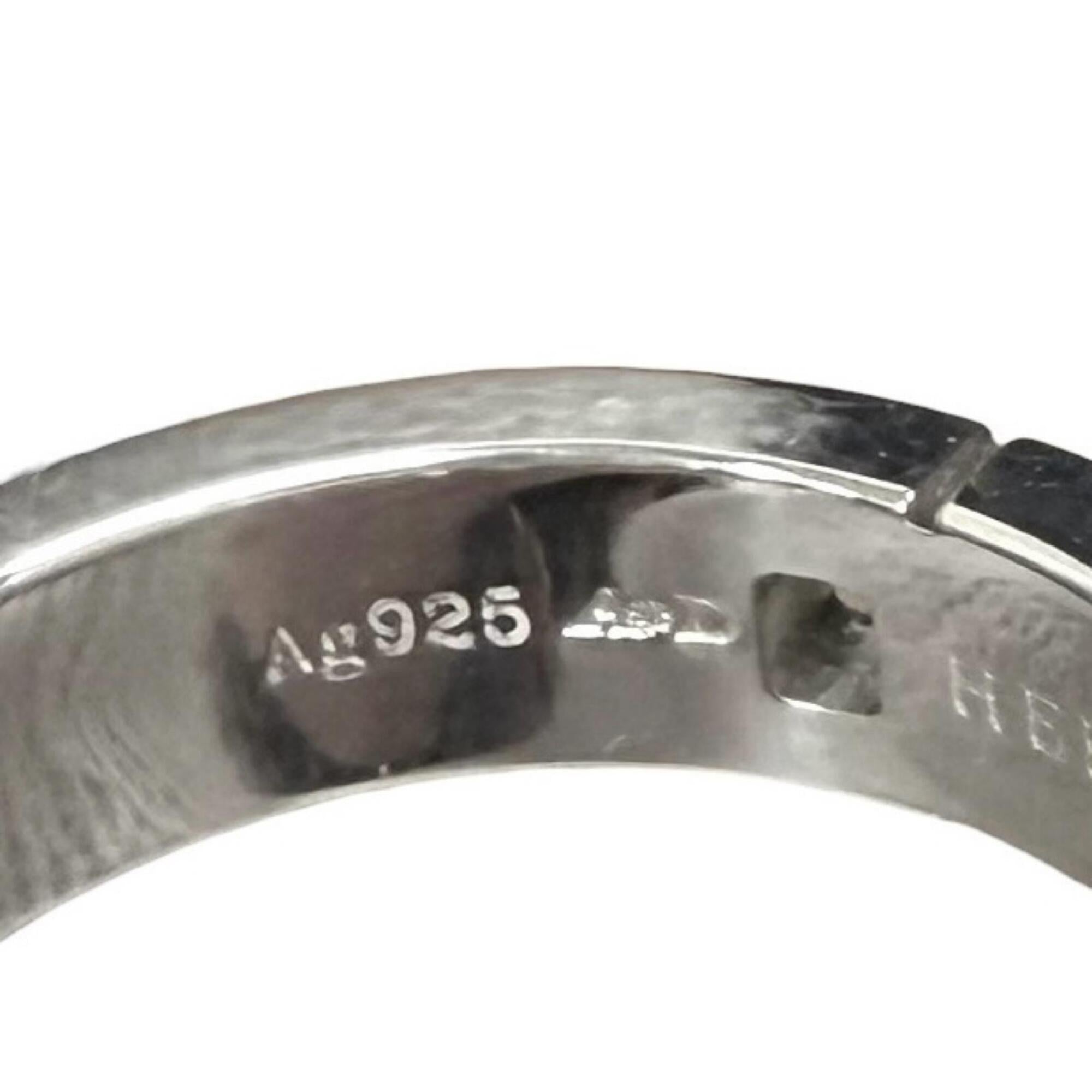 Hermes Silver Silver 925 Band Ring (Pre-Owned)