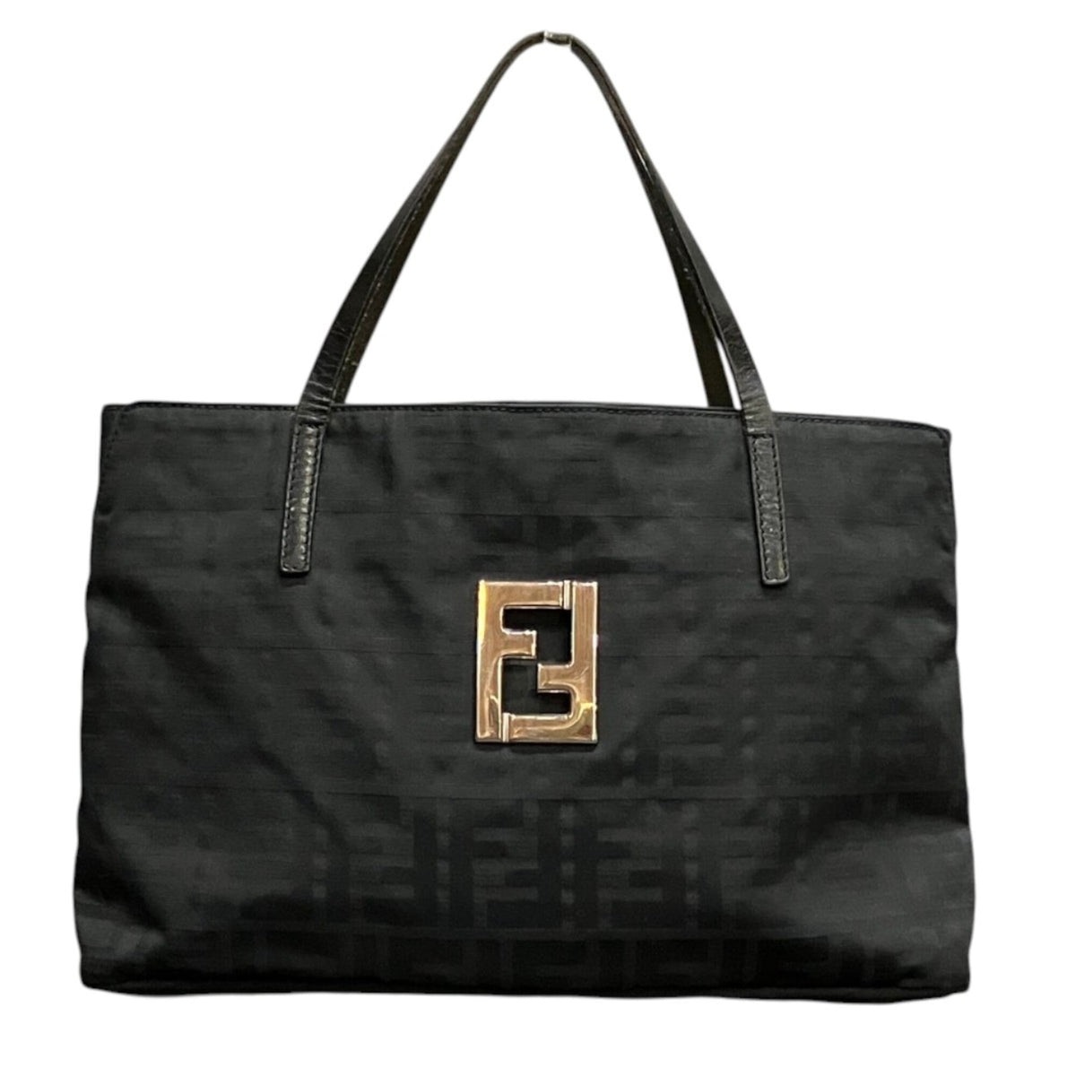 Fendi Black Nylon Leather Handbag (Pre-Owned)
