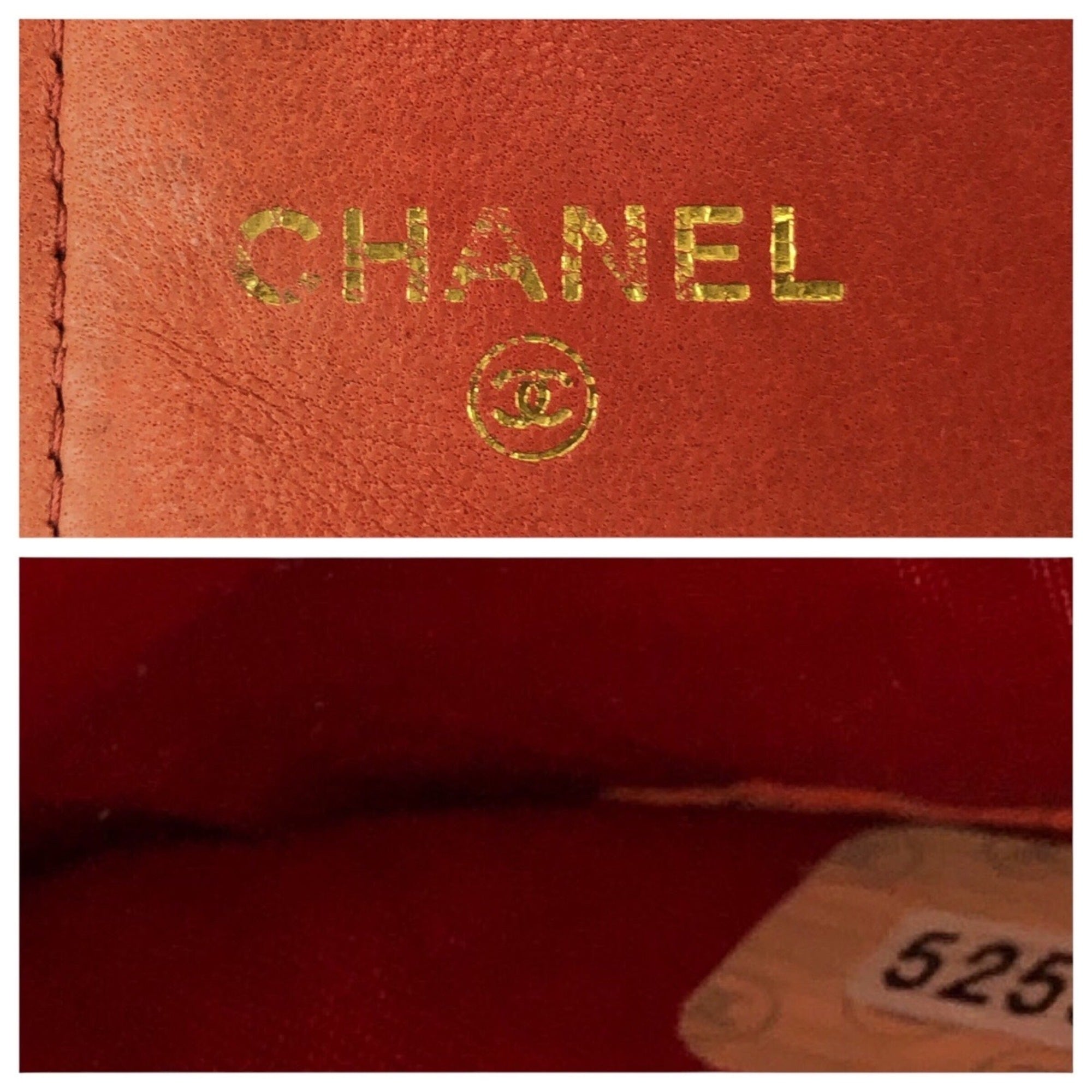 Chanel Red Color Grained Calfskin Middle Wallet (Bi-Fold) (Pre-Owned)