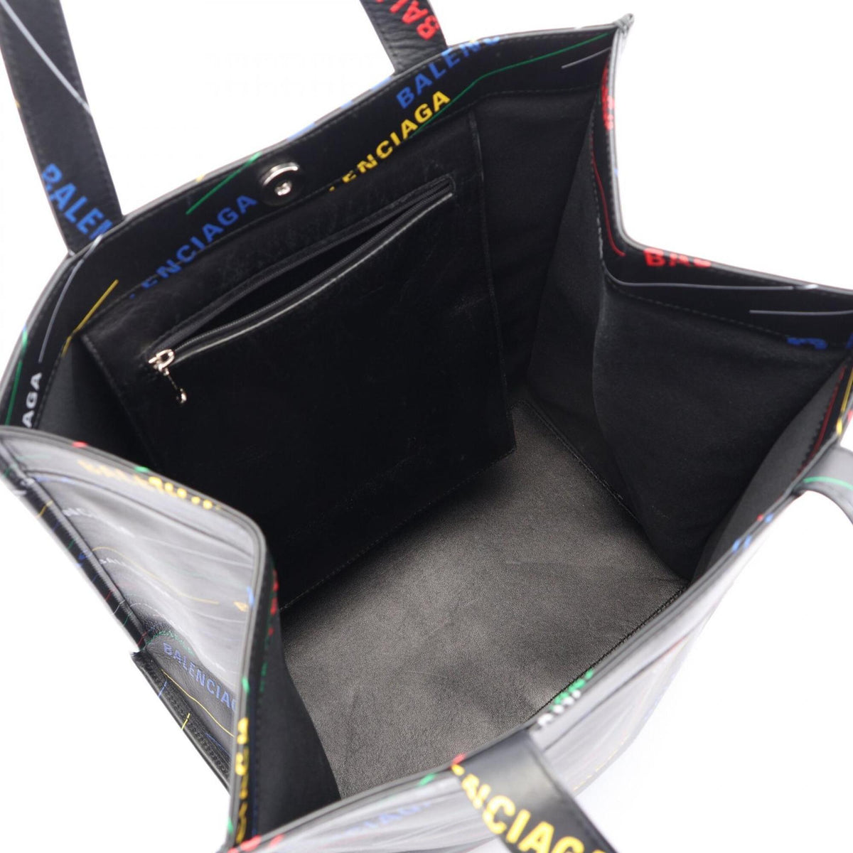 Balenciaga Black Multi-Color Leather Handbag Tote Bag (Pre-Owned)