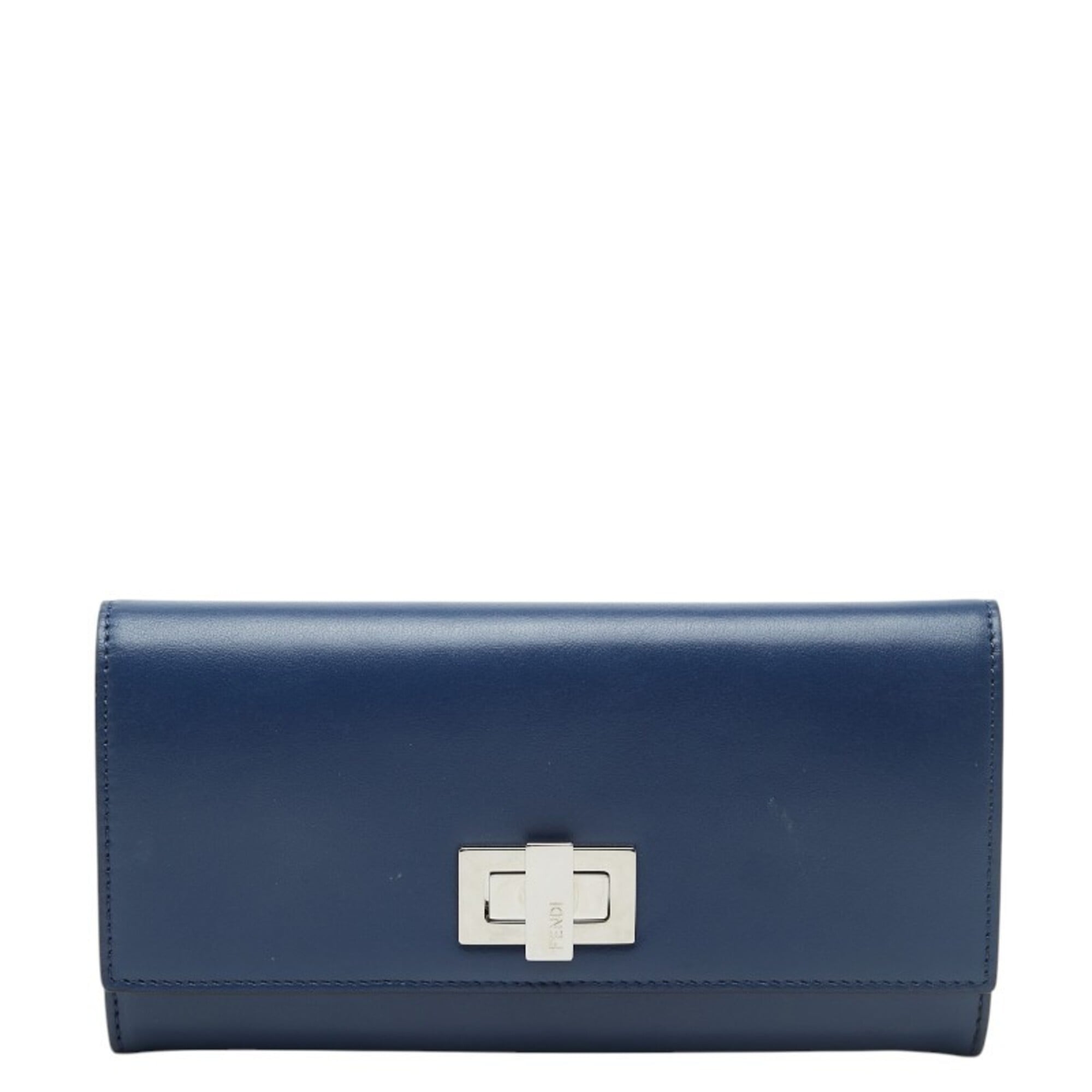 Fendi Blue Leather Long Wallet (Bi-Fold) (Pre-Owned)