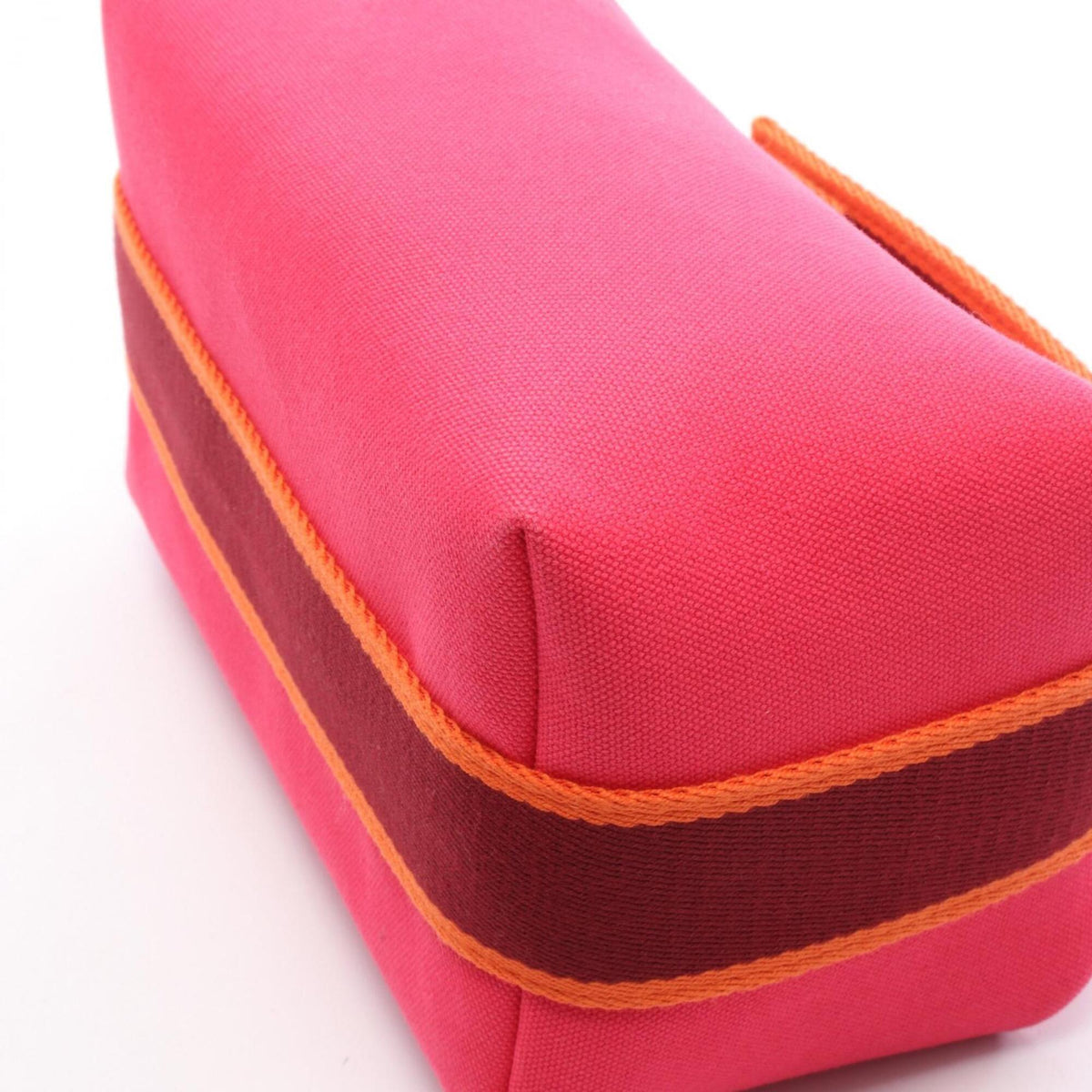 Hermes Bordeaux Orange Pink Canvas Handbag (Pre-Owned)