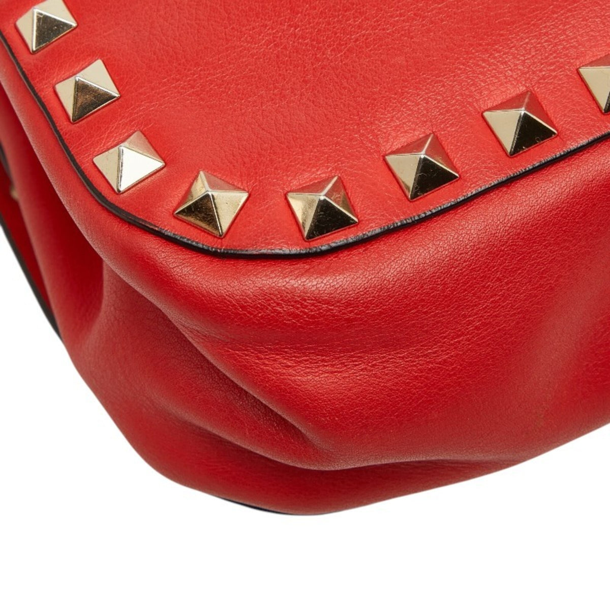 Valentino Red Color Leather Shoulder Bag (Pre-Owned)