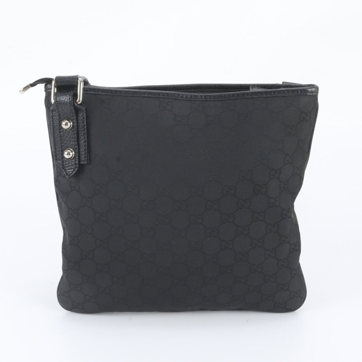 Gucci Black Leather Nylon Crossbody Bag Shoulder Bag Tote Bag (Pre-Owned)