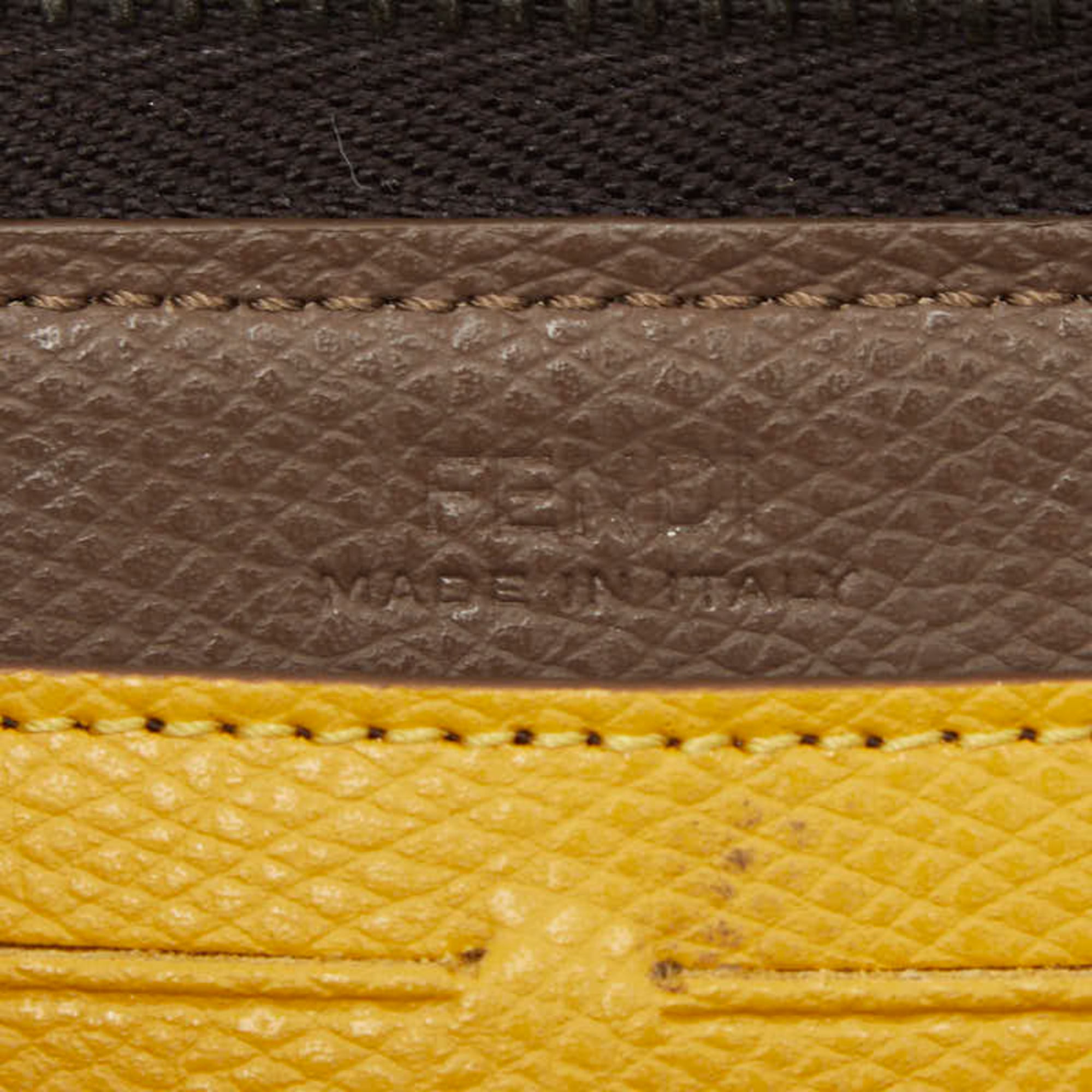 Fendi Brown Yellow Pvc Long Wallet (Bi-Fold) (Pre-Owned)