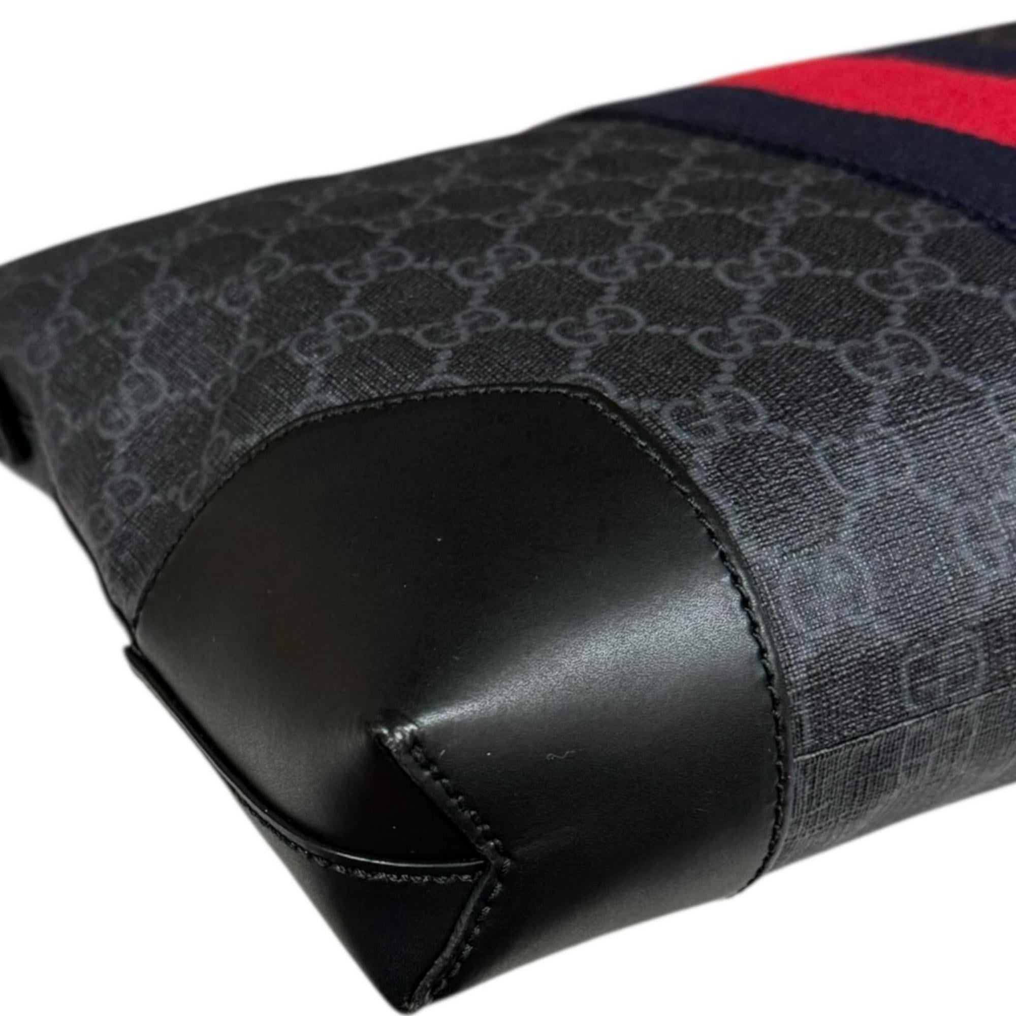 Gucci Sherry Line Black Gg Supreme Shoulder Bag (Pre-Owned)