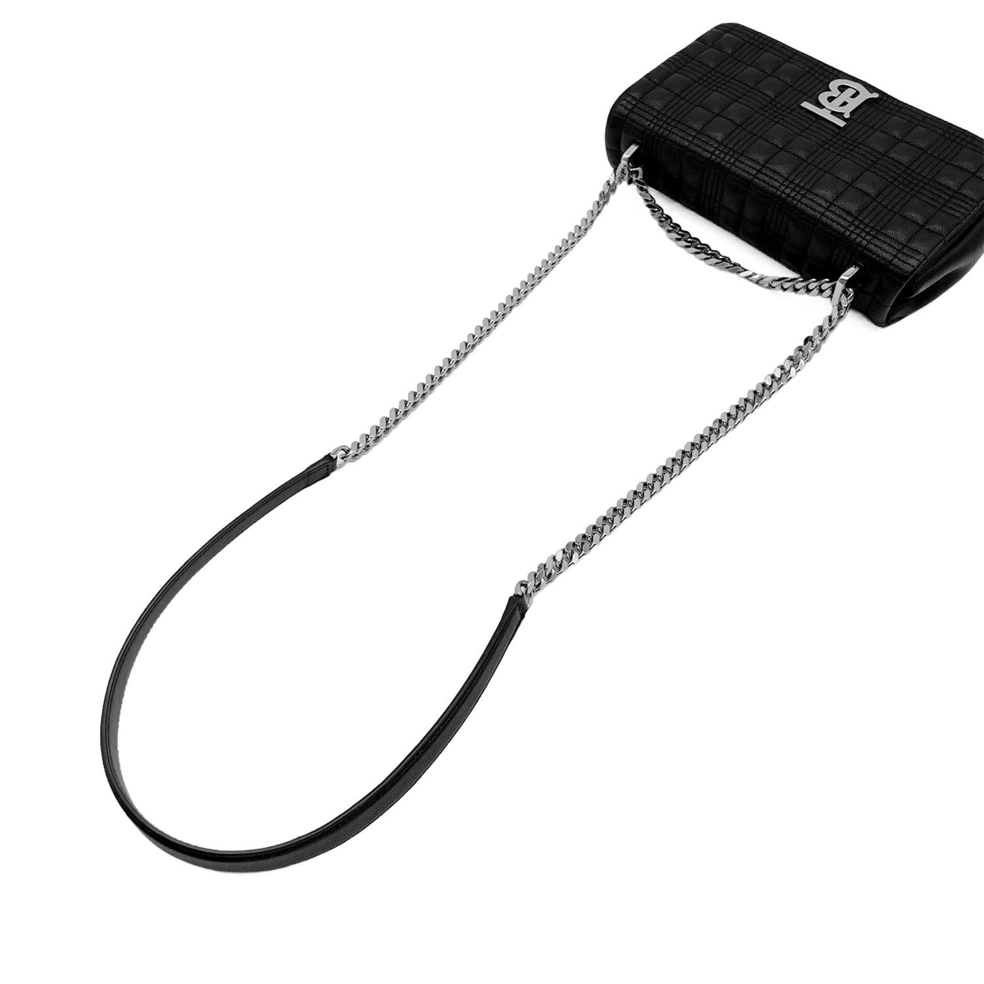 Burberry Black Silver Leather Shoulder Bag (Pre-Owned)